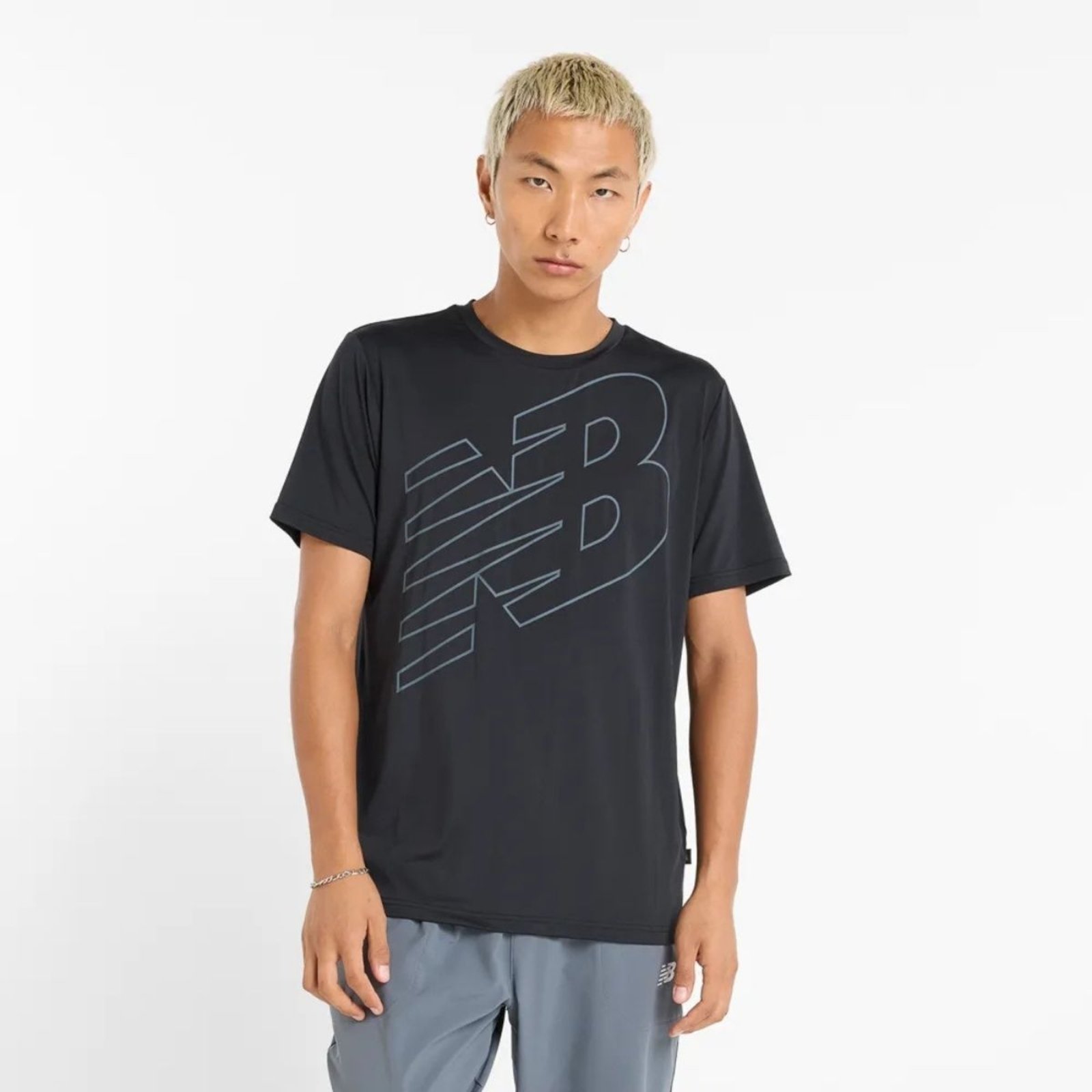Vista 2 Camiseta New Balance Performance Masculina preto New Balance preto