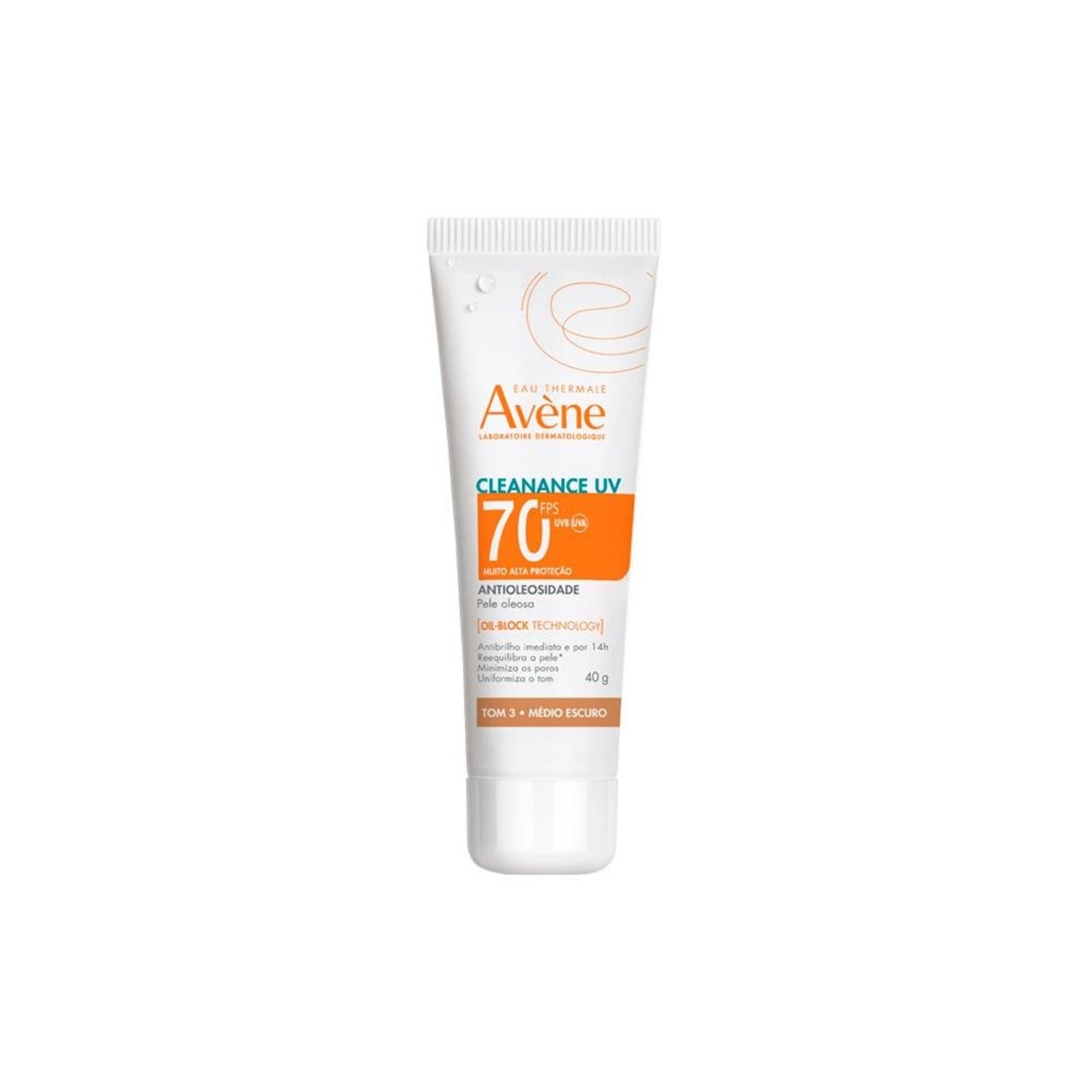 Avène Cleanance Uv Protetor Solar Facial Fps70 Tom 3 Médio escuro 40g