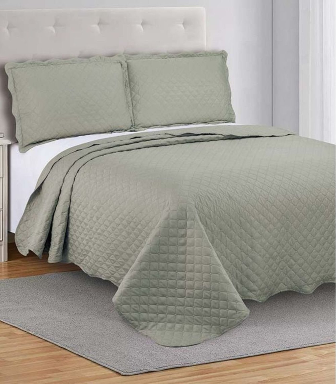 Colcha Grid King Camesa Bege