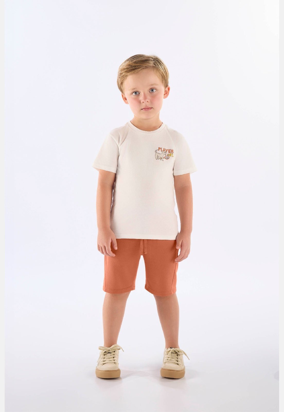 Infantil - Conjunto Camiseta Estampada Bermuda Up Baby Branco