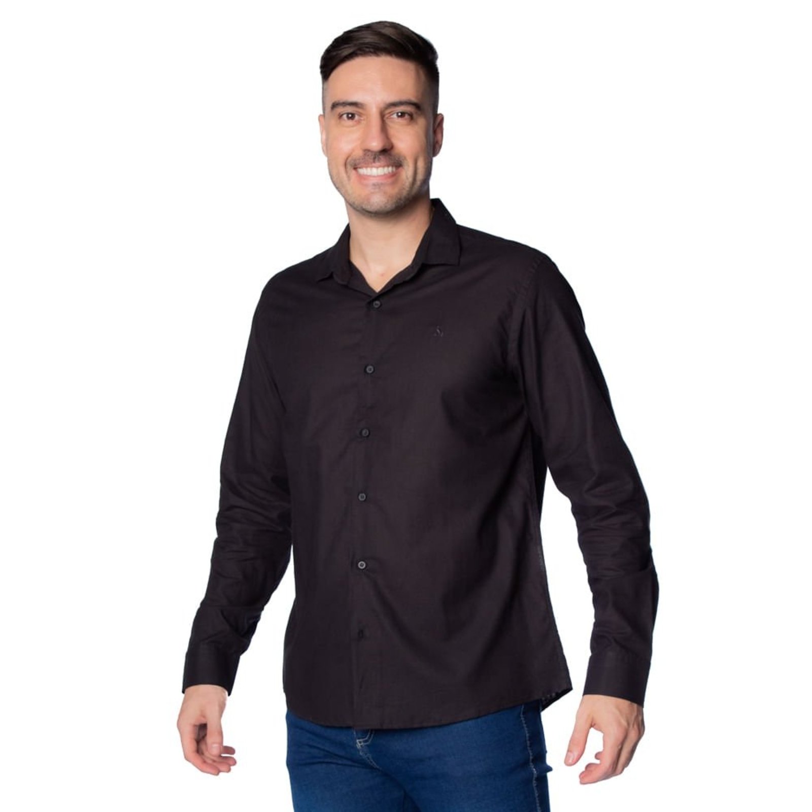 Camisa Masculina Amil Comfort Next Algodão Preto