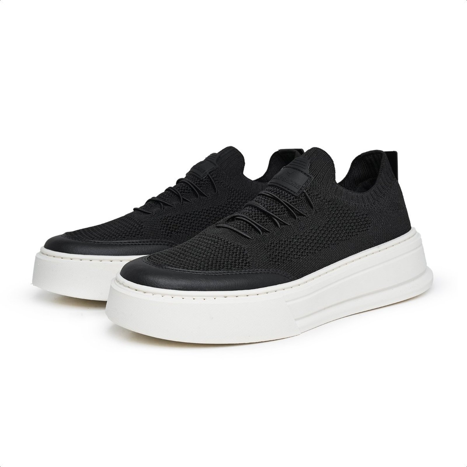 Tênis Masculino Knit Anna Andrade Sapatenis Casual Calce Fácil Leve Macio Tendência Preto