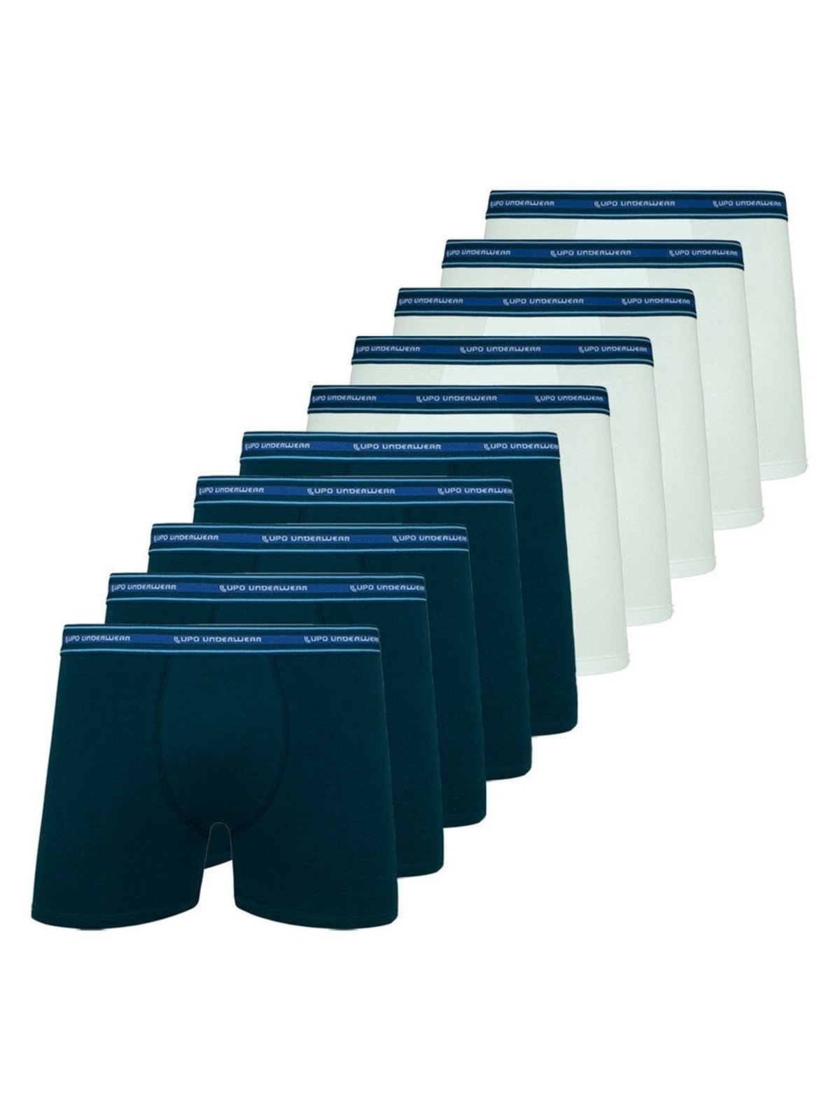 Kit com 10 Cuecas Boxer Lupo 523-003 Azul Marinho