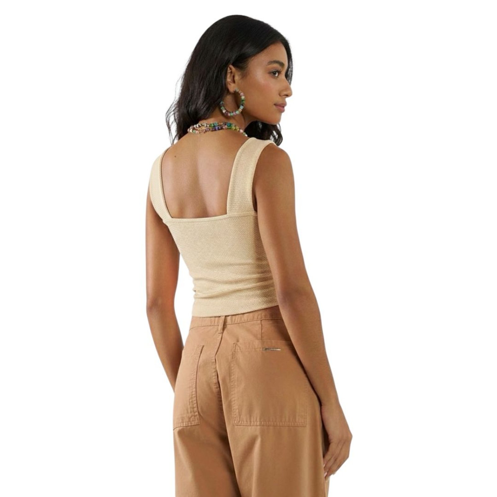 Vista 3 Blusa Slim Busto Com Torção Colcci CLC Italian bege Colcci CLC bege