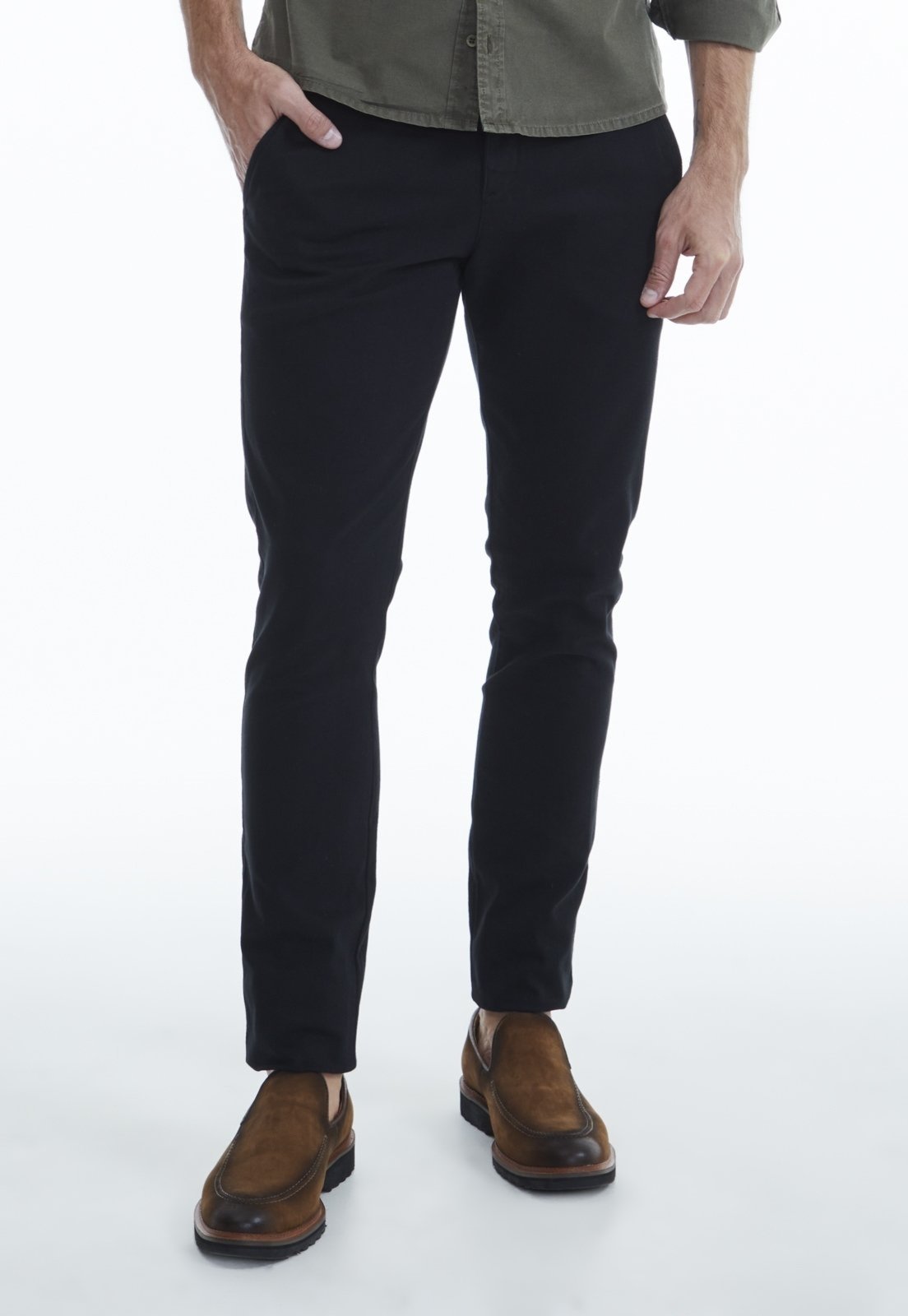 Calça Sarja Traymon Chino Slim Preto