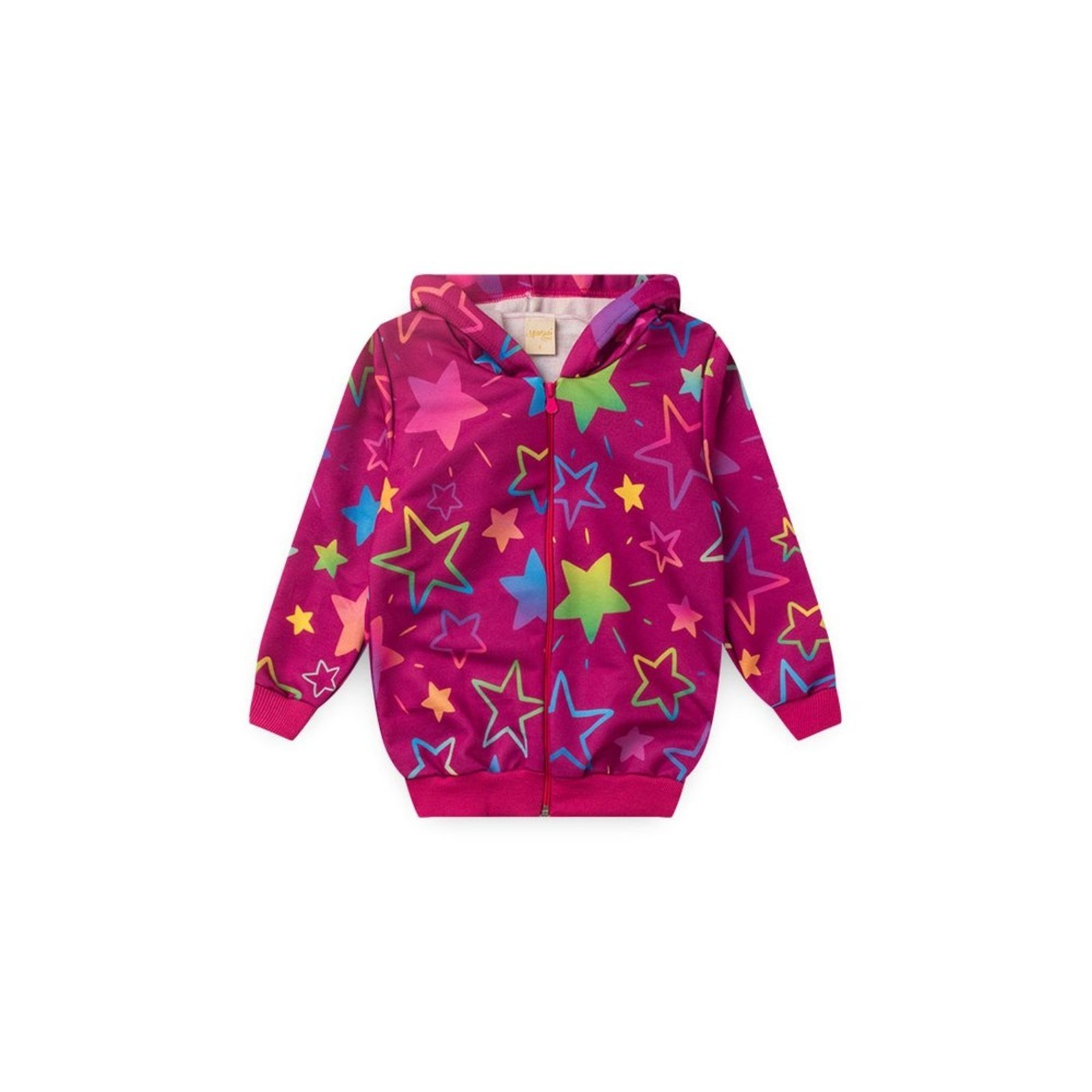 Infantil – Jaqueta Inverno Menina Radiante Com Capuz em Moletom Estrelas