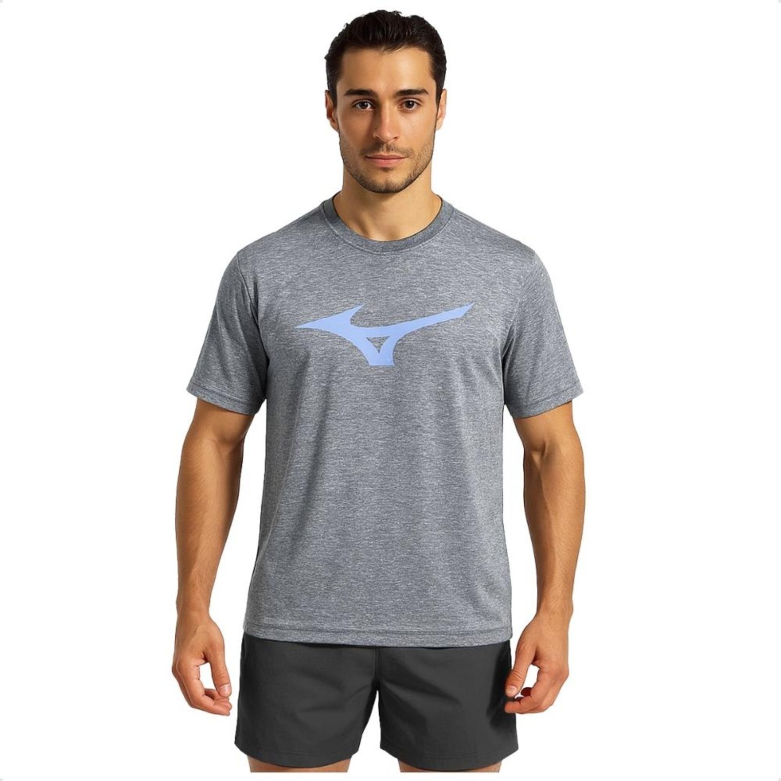 Camiseta Mizuno Treino Run Spark Mescla Masculina Grafite