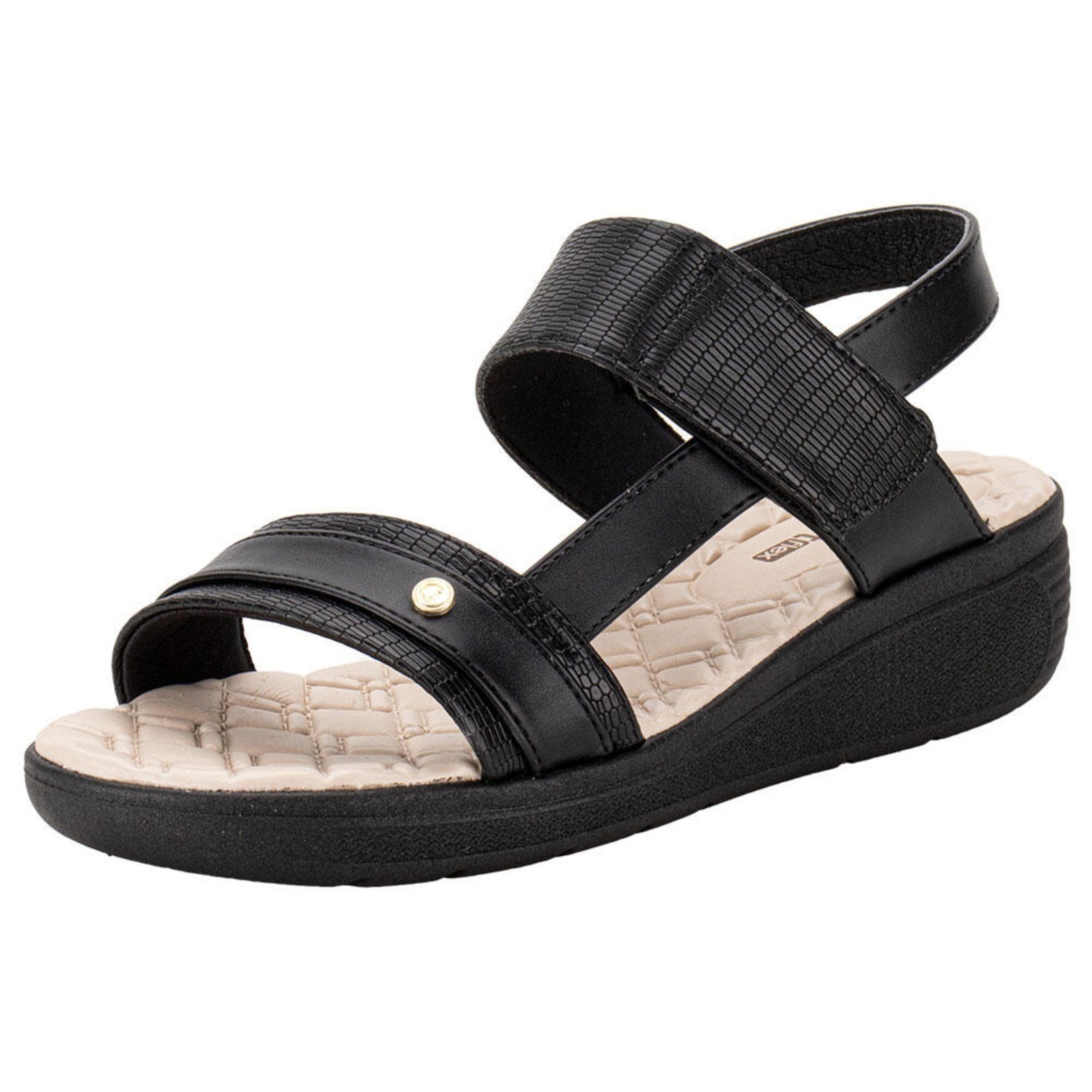 Sandália Feminina Anabela Comfortflex 2488404 1456407 Preto