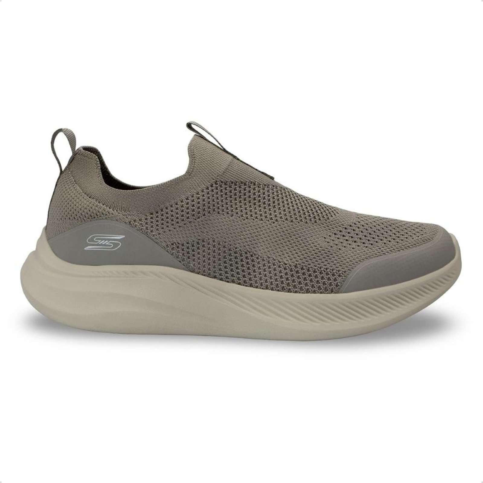 Tênis Skechers Masculino Slip on Bobs Moda Flex Broad Acre Cinza