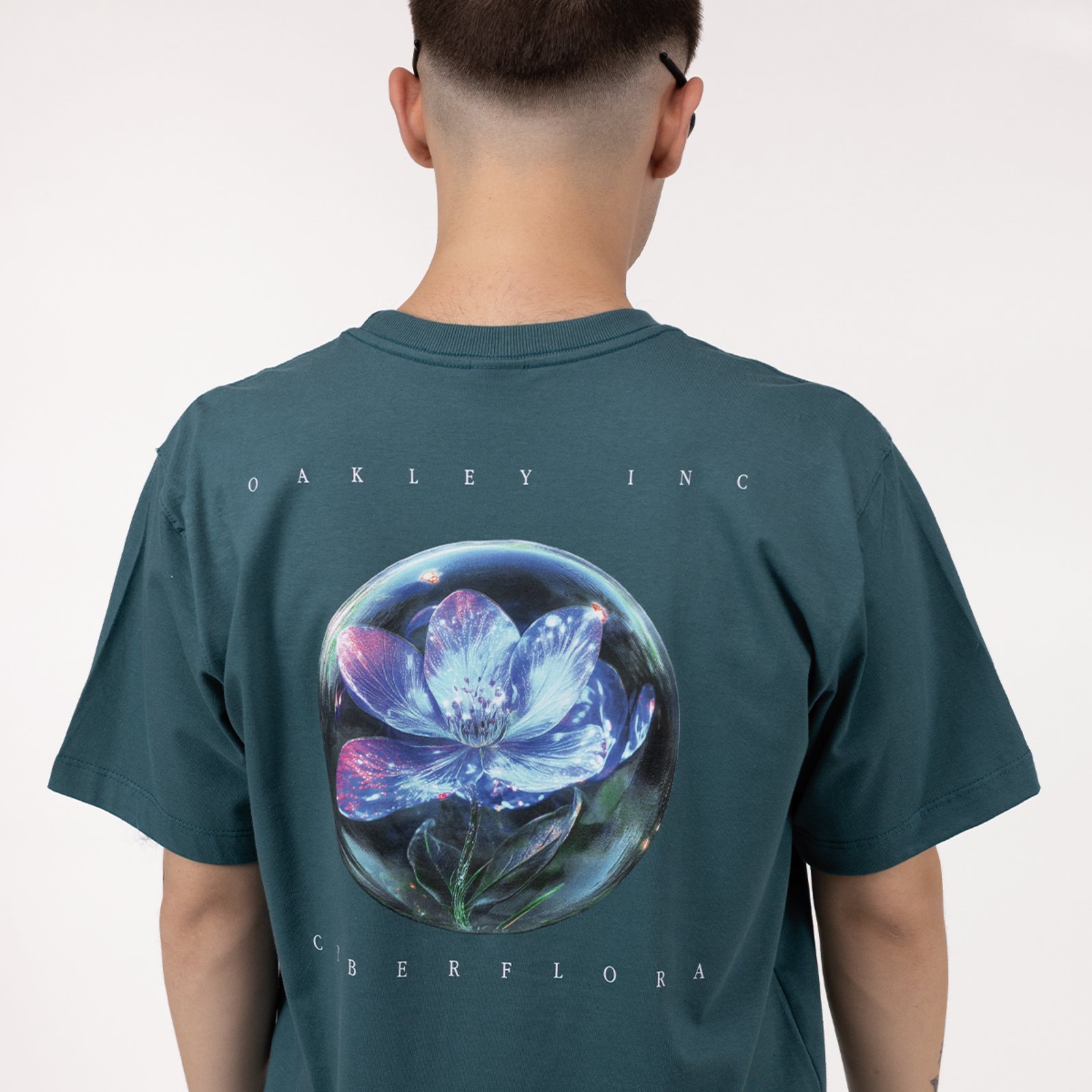 Camiseta Oakley Cyberflora Ellipse Glass SS Tee Masculina - Mediterranean