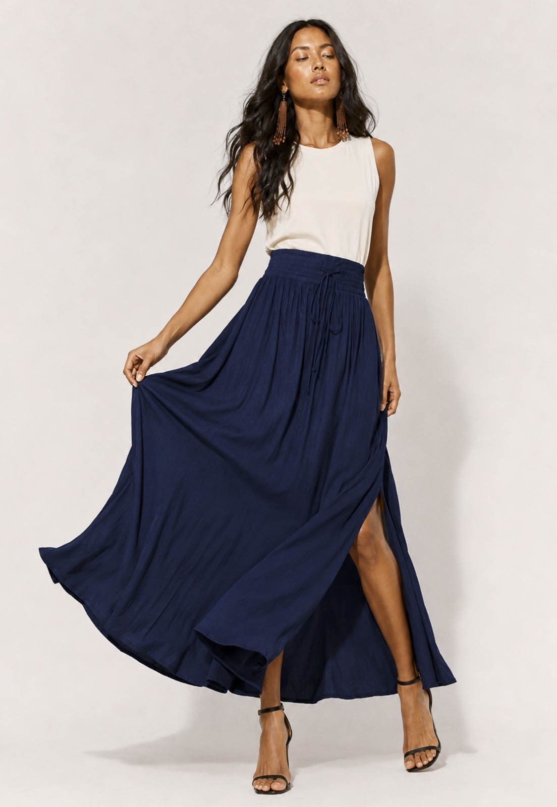Saia Amazonia Vital Longa Viscose Azul