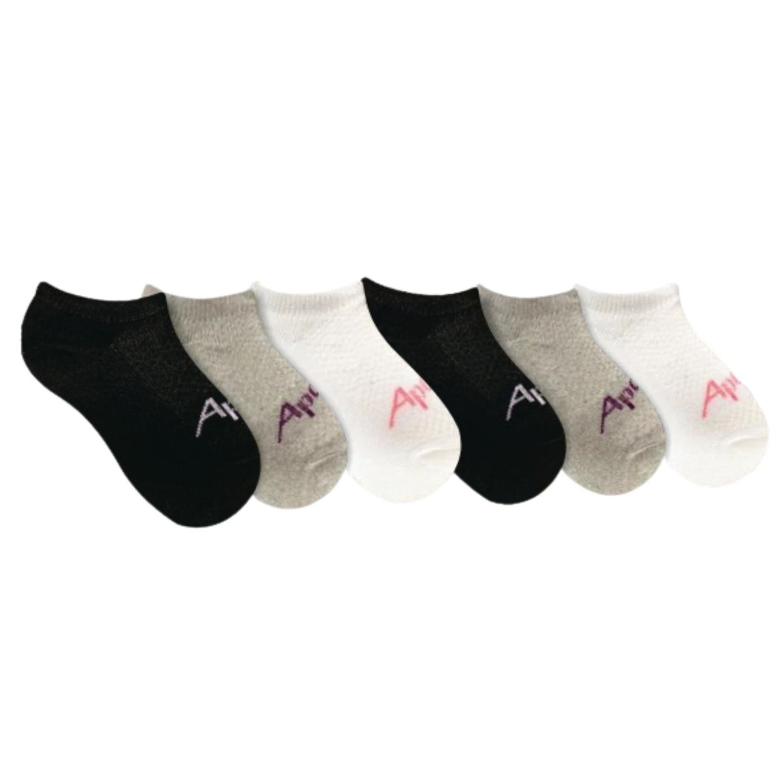 Kit 6 Pares Meia Sapatilha Menina Apollo