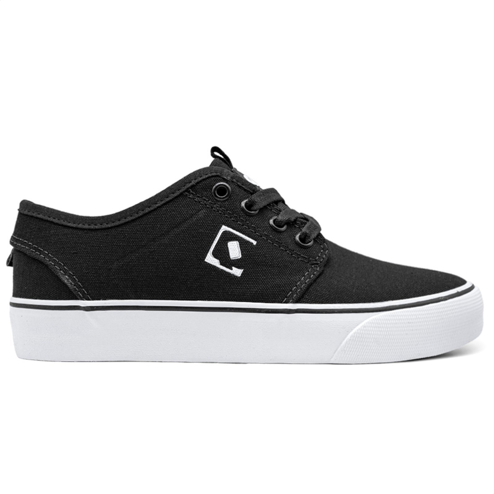 Vista 2 Tênis Qix Combat 3 RTS Vulcanizado Unissex Branco preto Qix preto