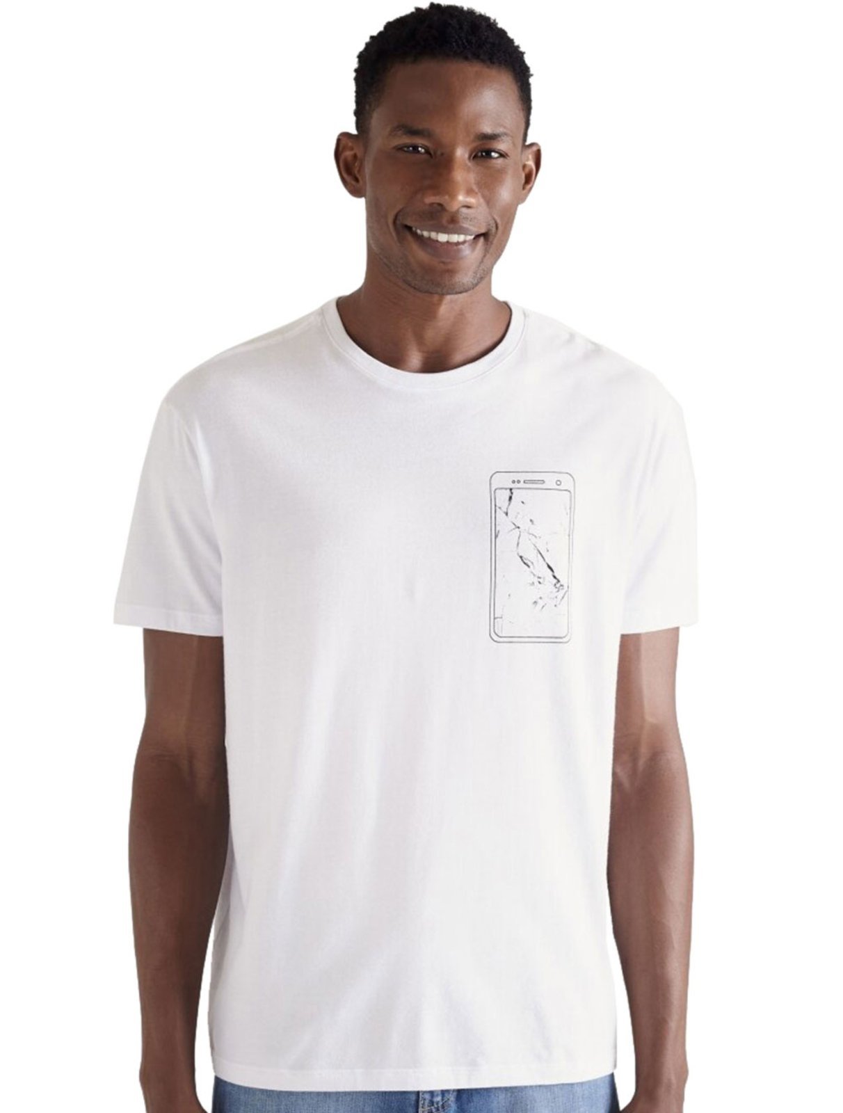 Vista 3 Camiseta Reserva Masculina Mirror Vj Branca branco Reserva branco