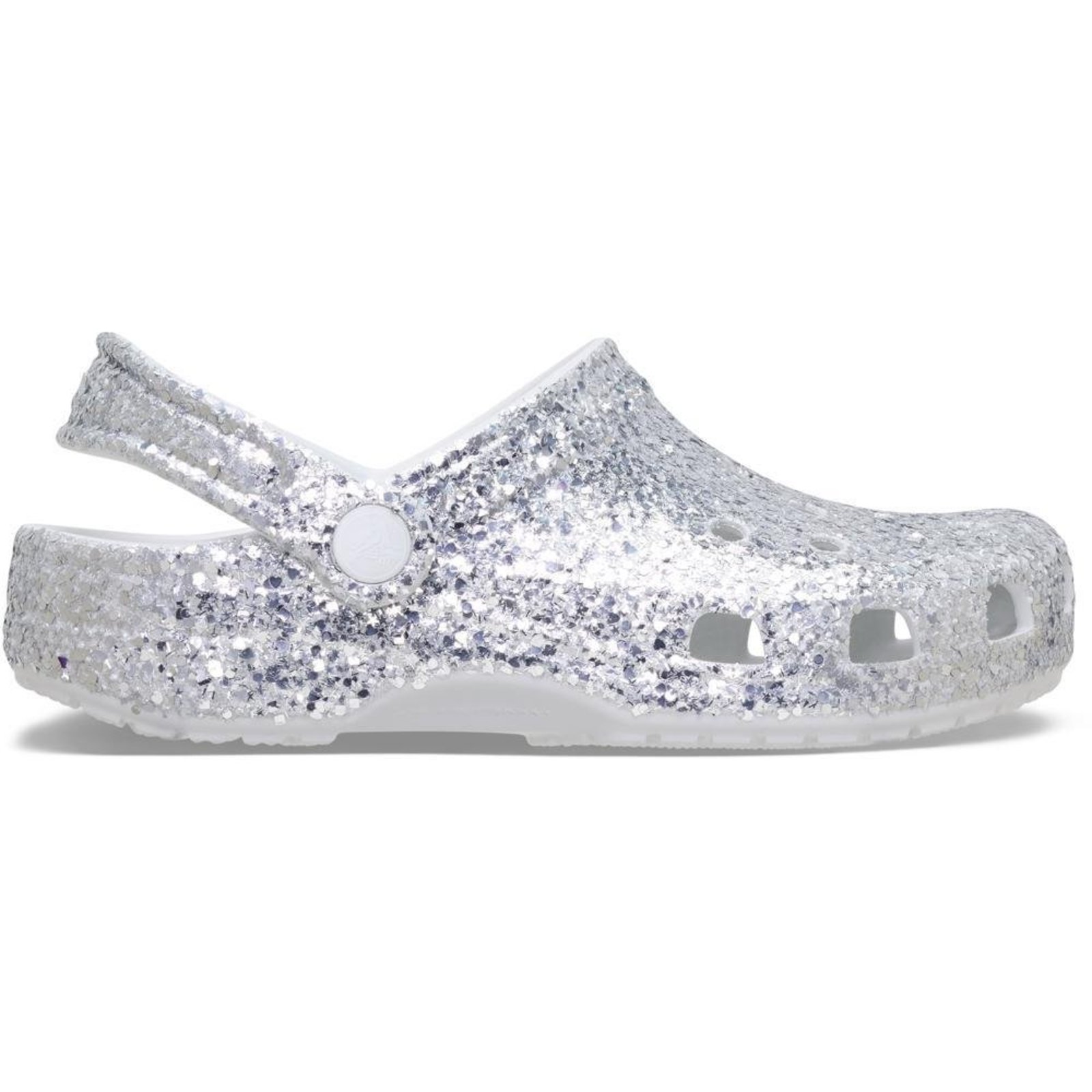 Infantil - Sandália Crocs Classic Dazzle Glitter Clog K Silver Prata