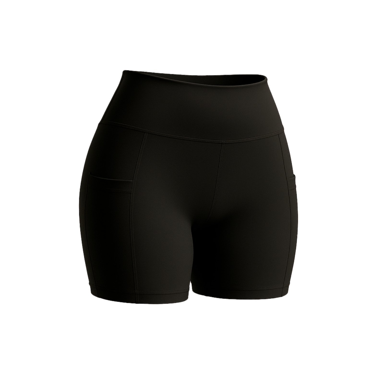 Short Fitness Com Bolso Feminino Corrida Treino Liso Básico Preto