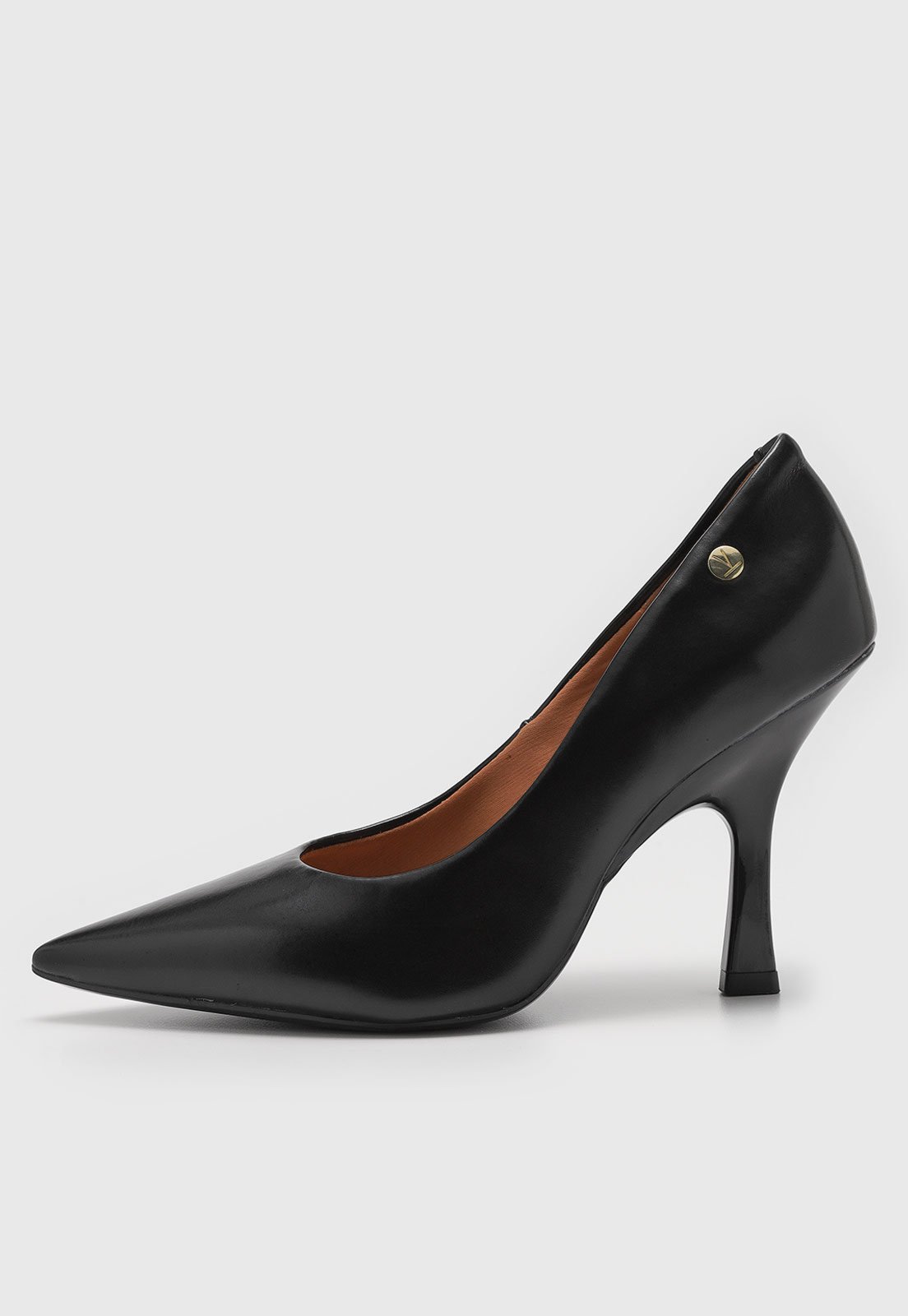 Scarpin Feminino Vizzano Salto Alto Bico Fino Preto