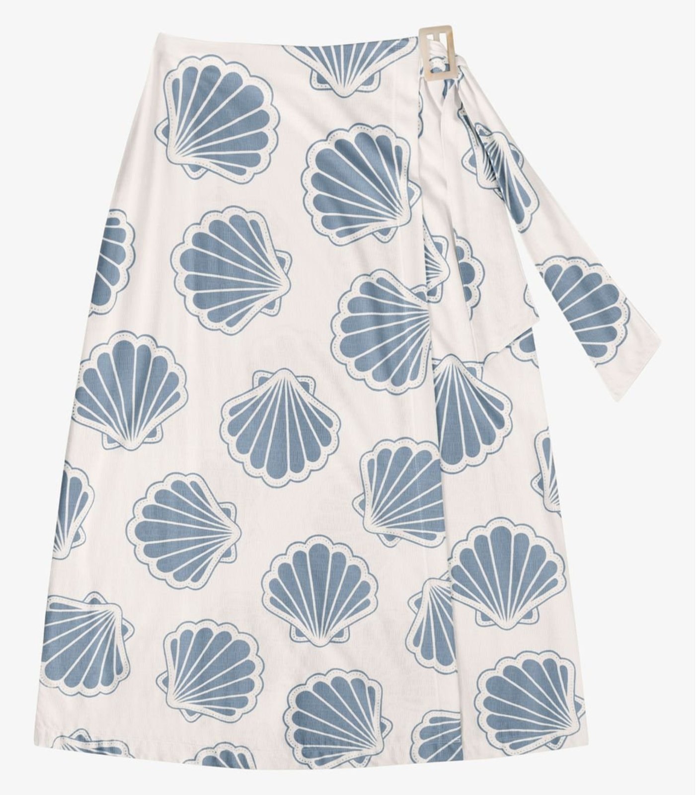 Saia Feminina Midi Transpassada Endless Azul