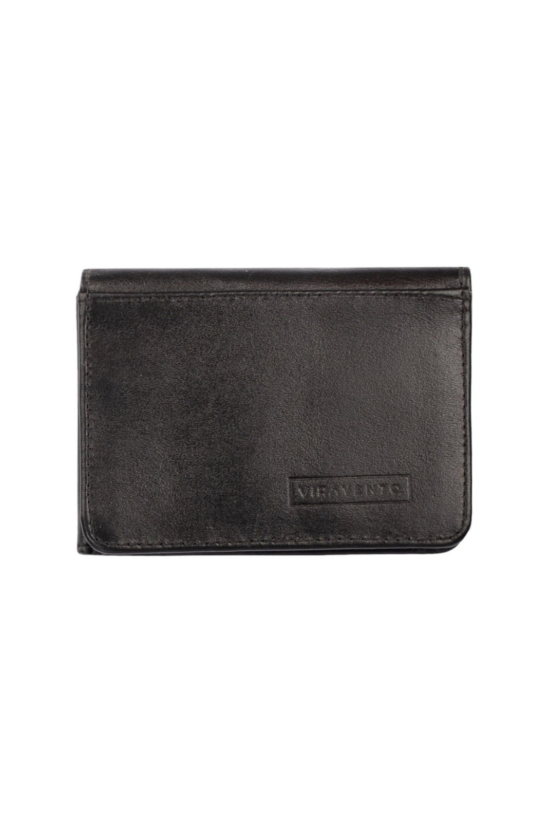 Carteira Vira Vento Masculina Em Couro Italiano Fred 8,5x11cm – Preta