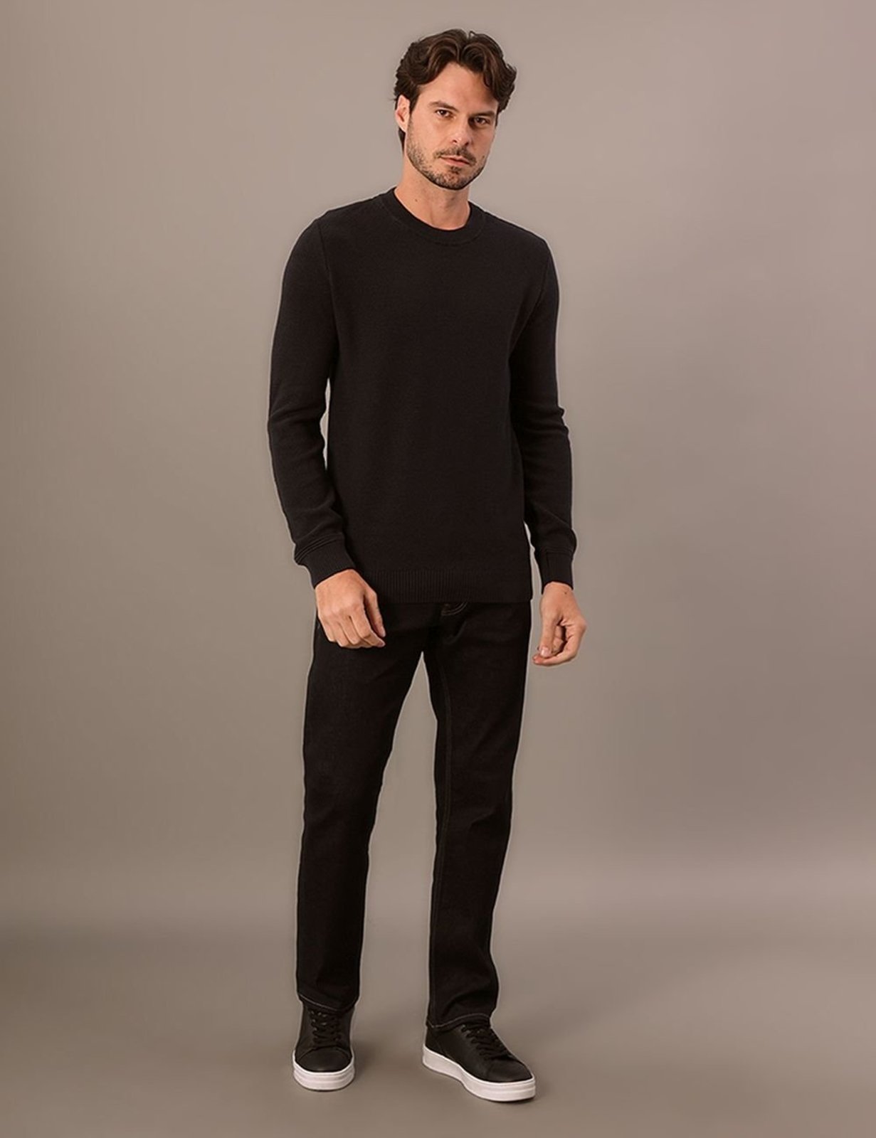 Tricot Masculino Cks Ponto Arroz - Marinho Calvin Klein Jeans