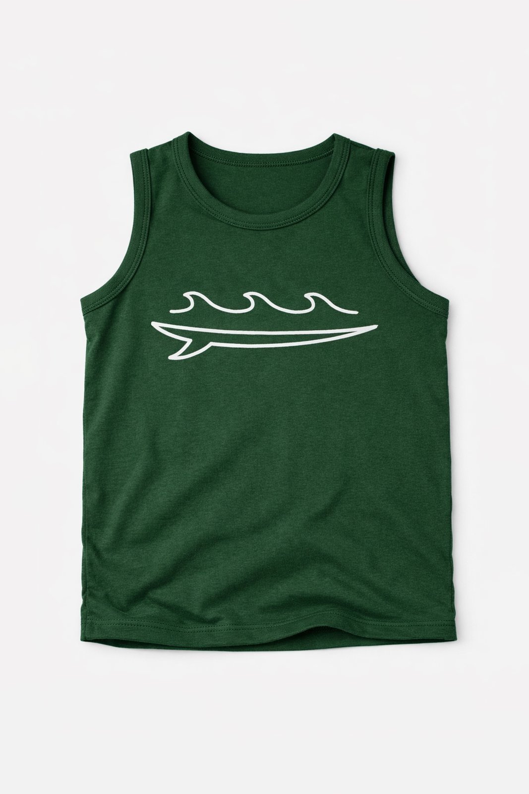 Infantil - Camiseta Regata Masculina Algodão Verde Musgo - Prancha - Babei no Look