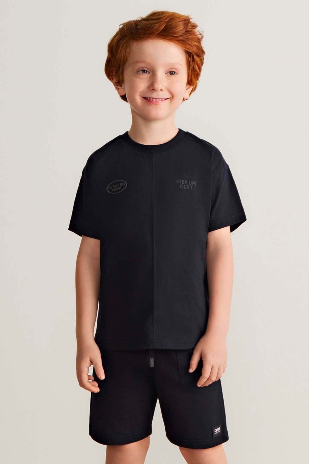 Infantil - Conjunto Menino Recorte Frontal Colorittá Preto