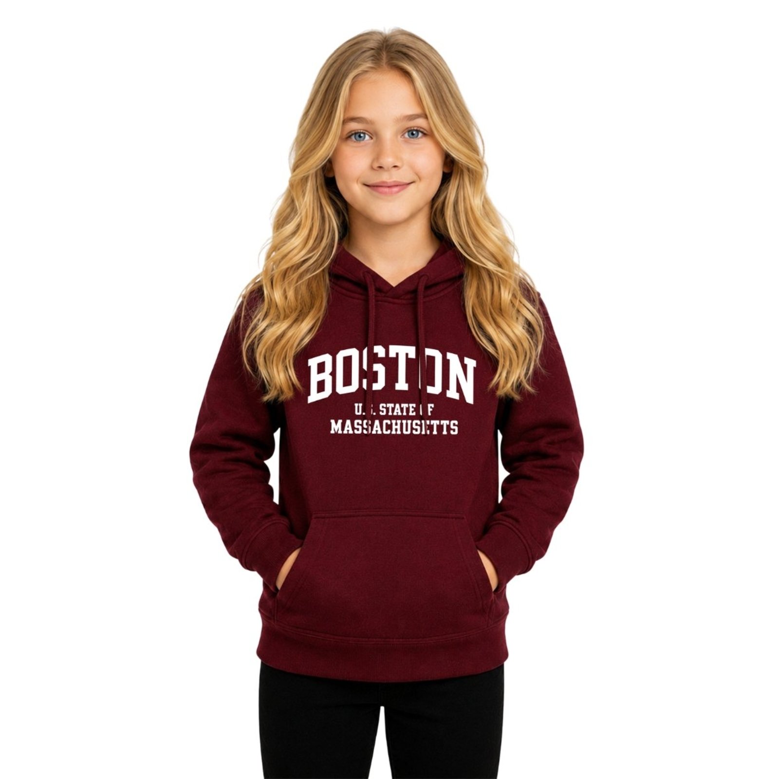 Infantil - Blusa de Moletom Com Capuz Casaco Casual Confortável Boston