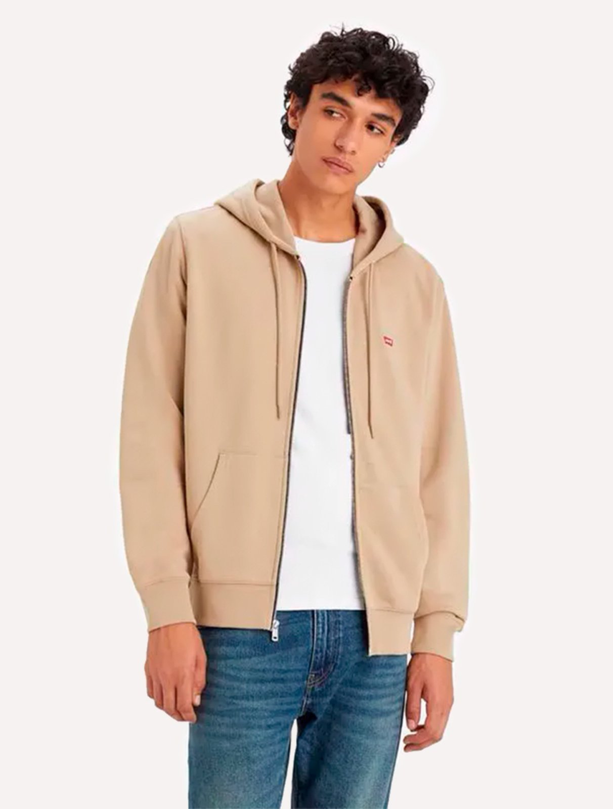 Moletom Levis Masculino Full Zip Hoodie Icon Cáqui