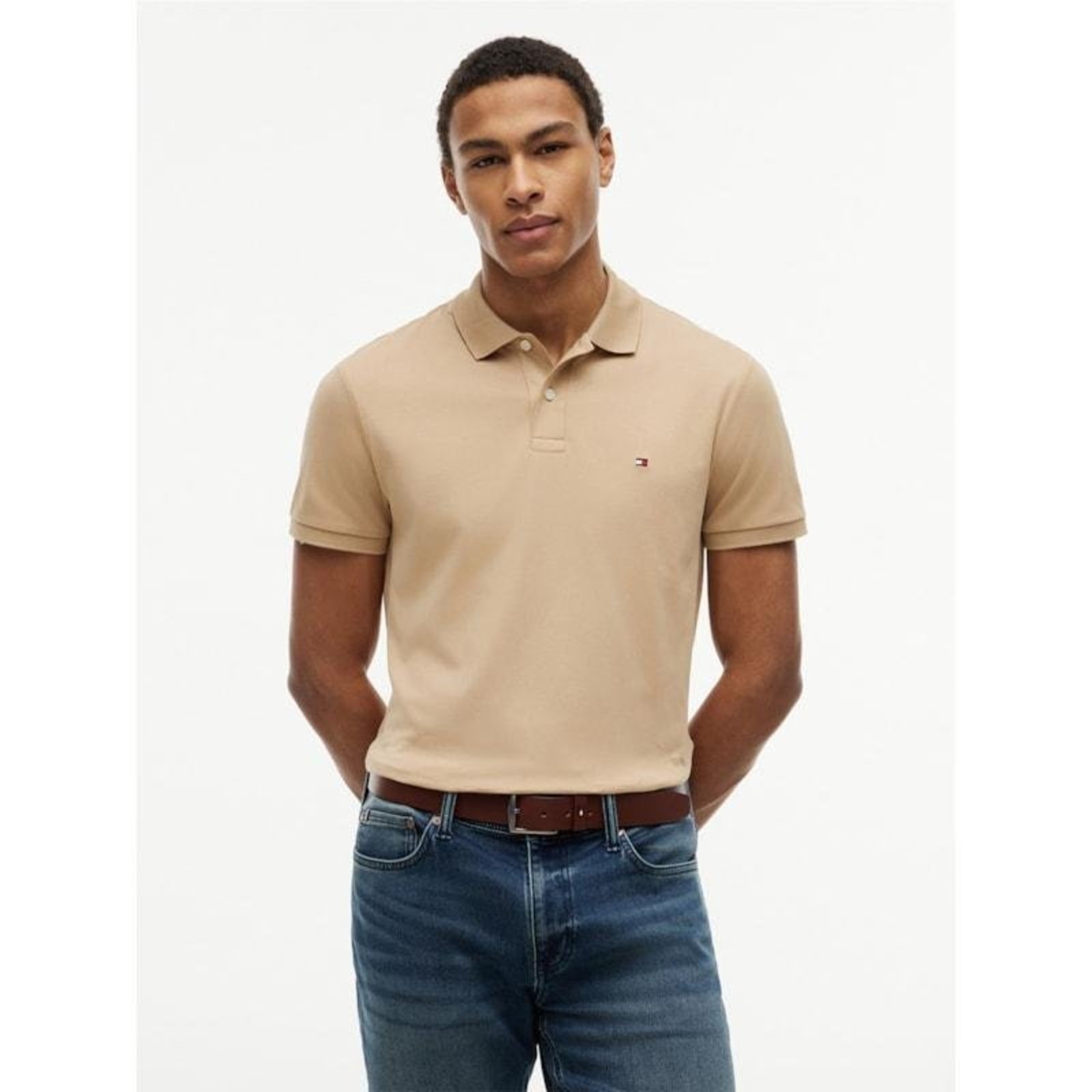 Polo Clássica Liquid Cotton Regular Bege