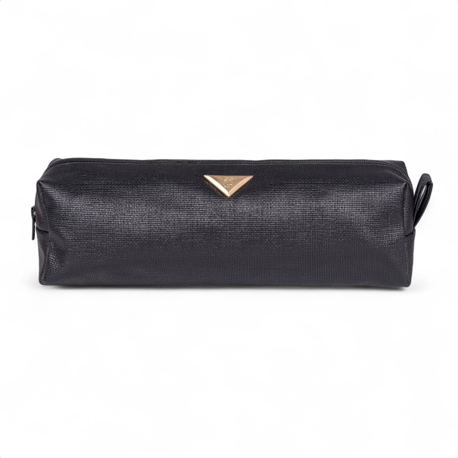 Vista 2 Bolsa Nécessaire Feminina Domidona Média Funcional Trama Natural Preta preto natural Domidona preto natural