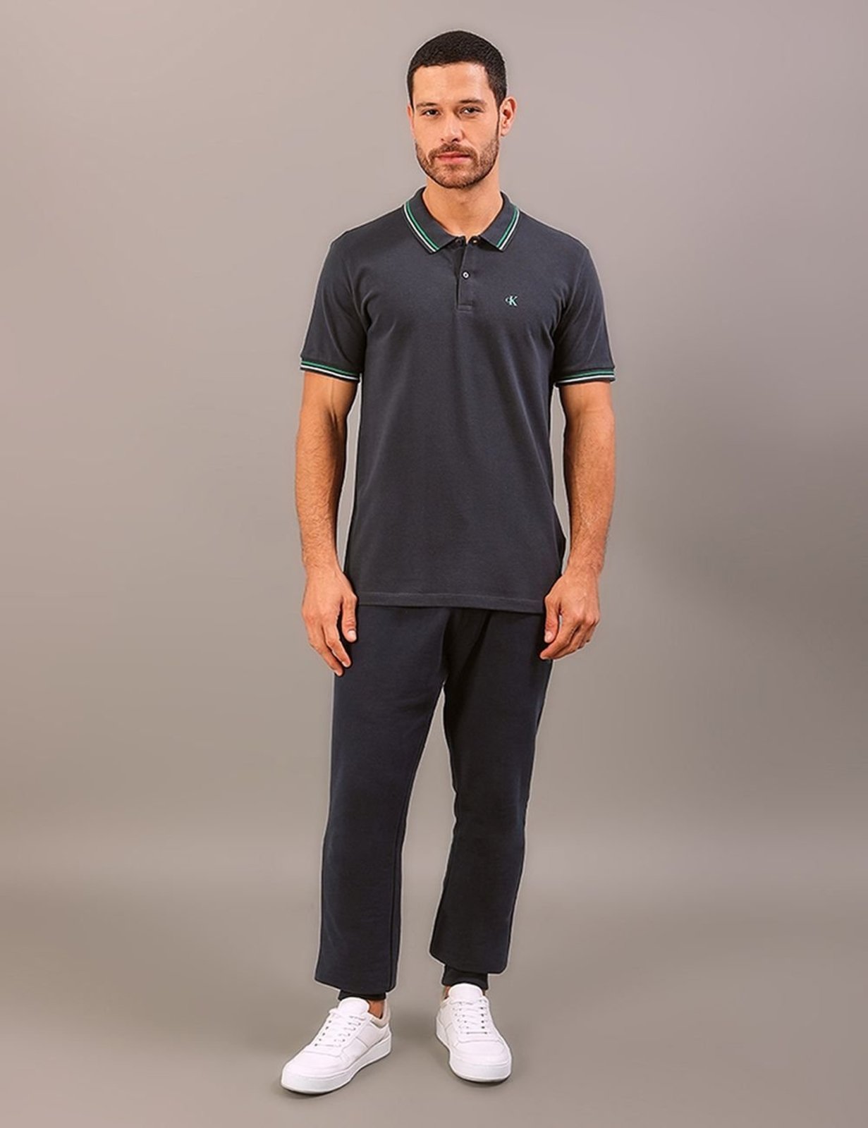 Polo Manga Curta Calvin Klein Jeans Regular Masculino Copa - Marinho Calvin Klein Jeans