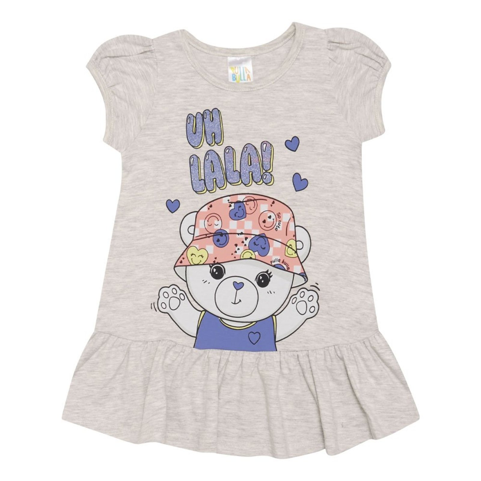 Infantil - Vestido Menina - Mescla Banana - 48206-60 Cinza