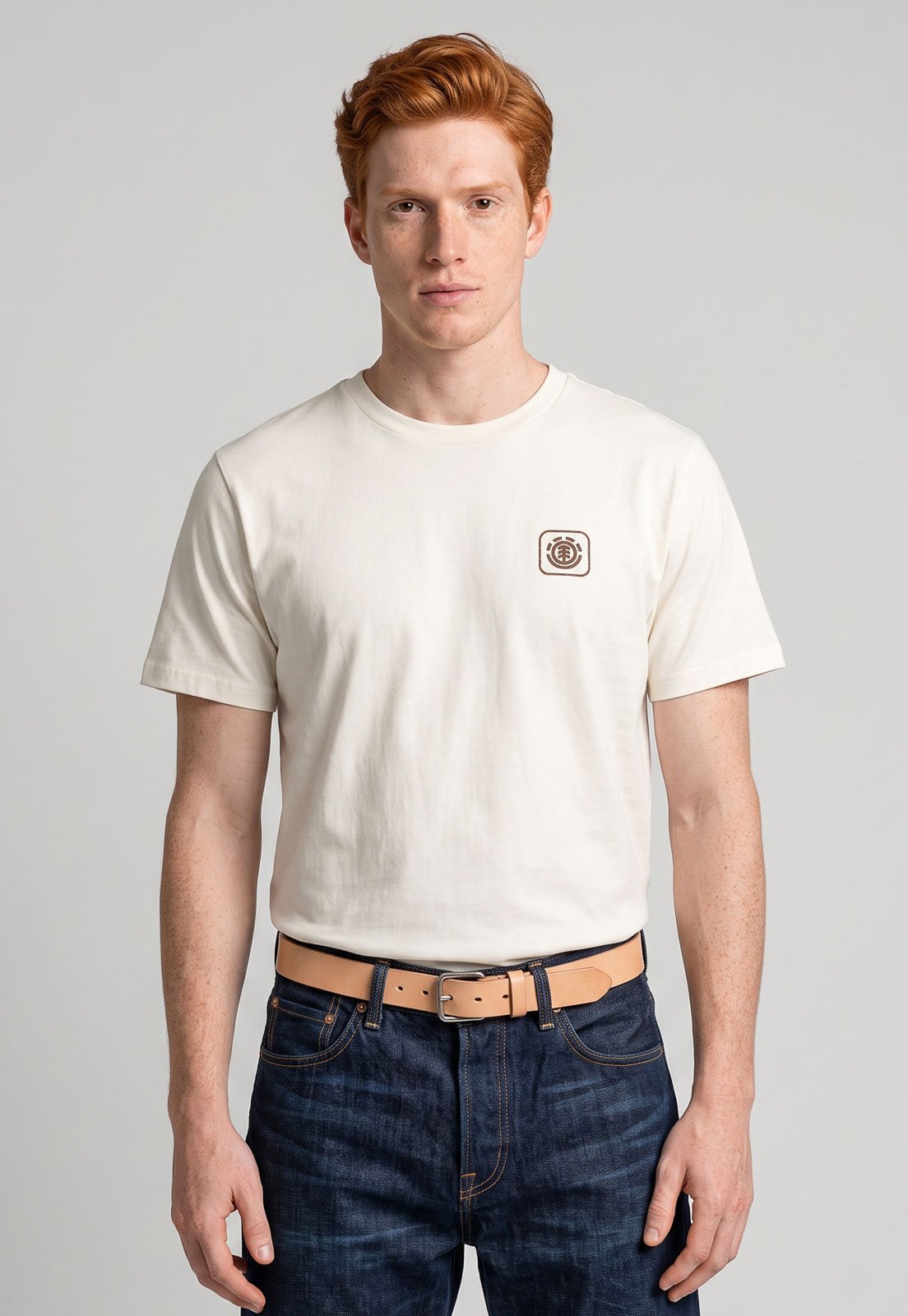 Camiseta Masculina Element Logo Algodão Off-White