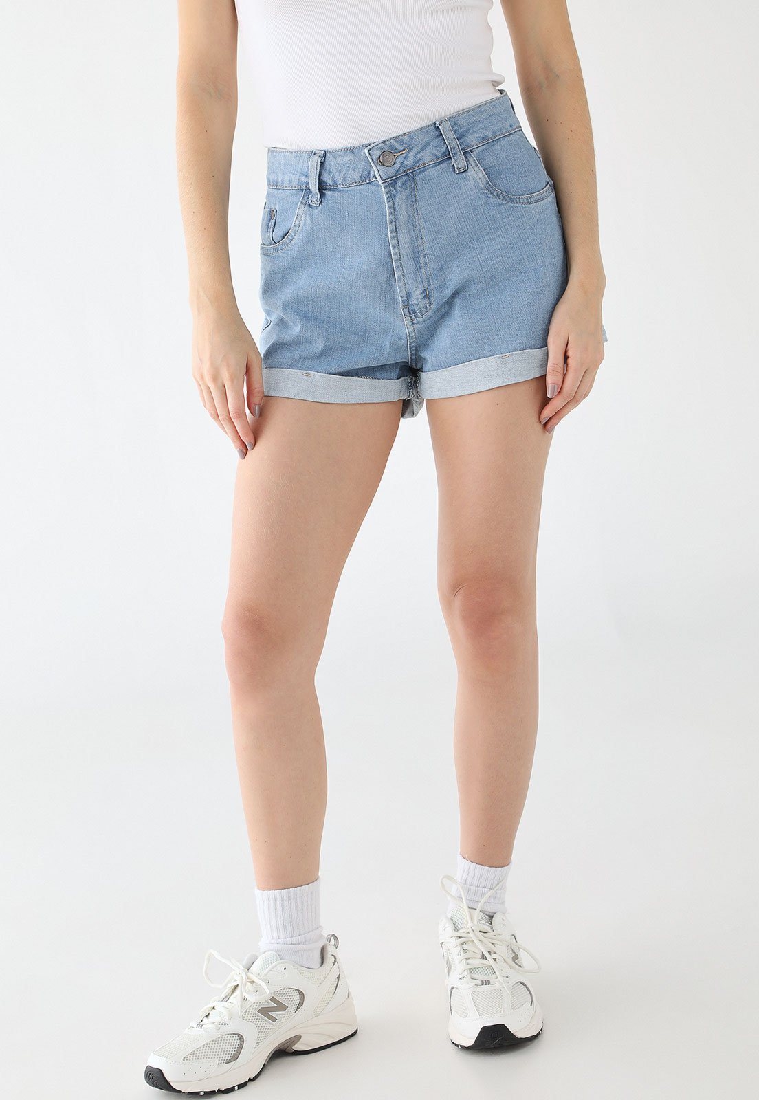 Shorts Jeans Feminino Billabong Get Low Short Azul Claro