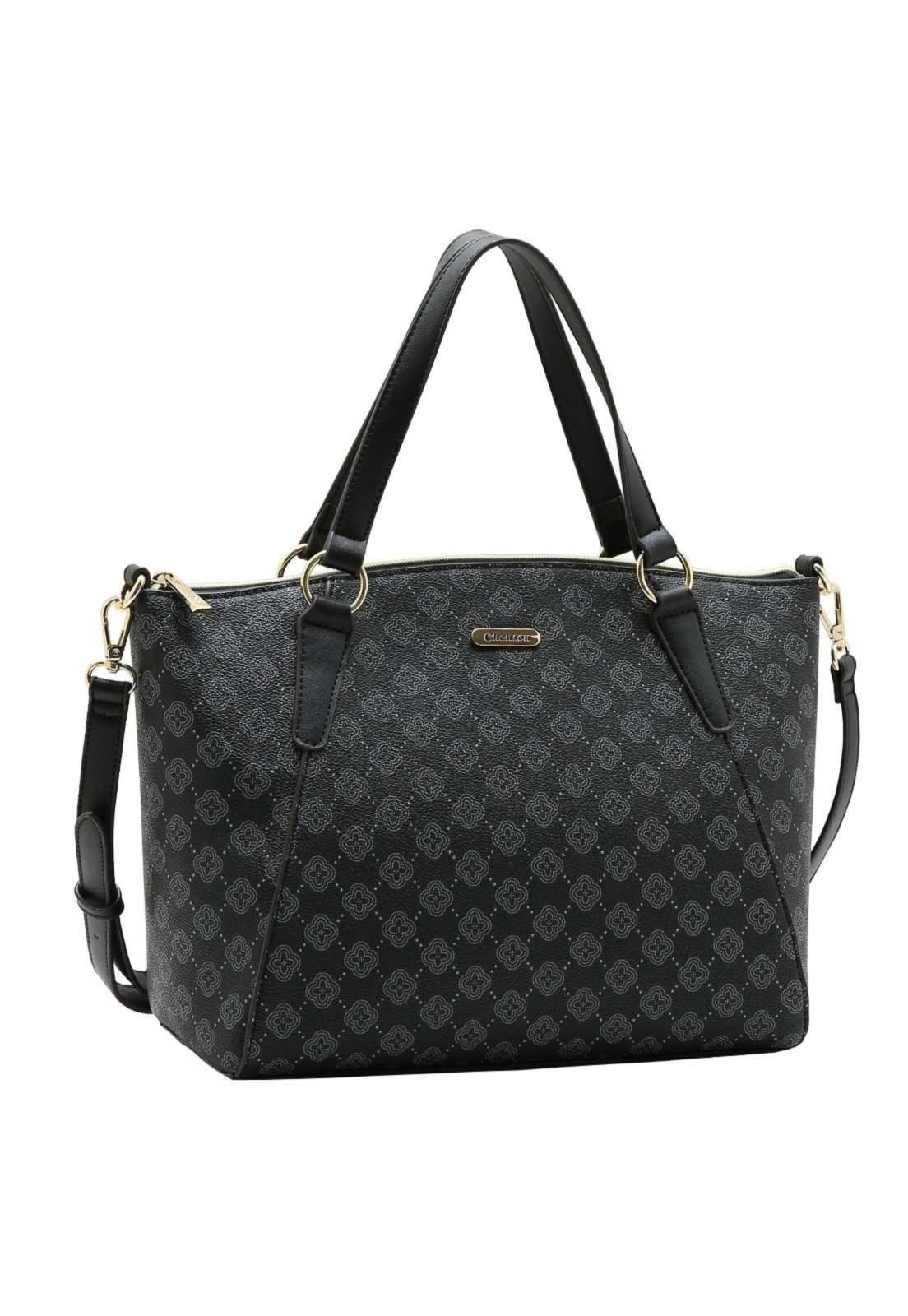 Bolsa Feminina Chenson Mão Elemento Gráfico 3485882 Preto