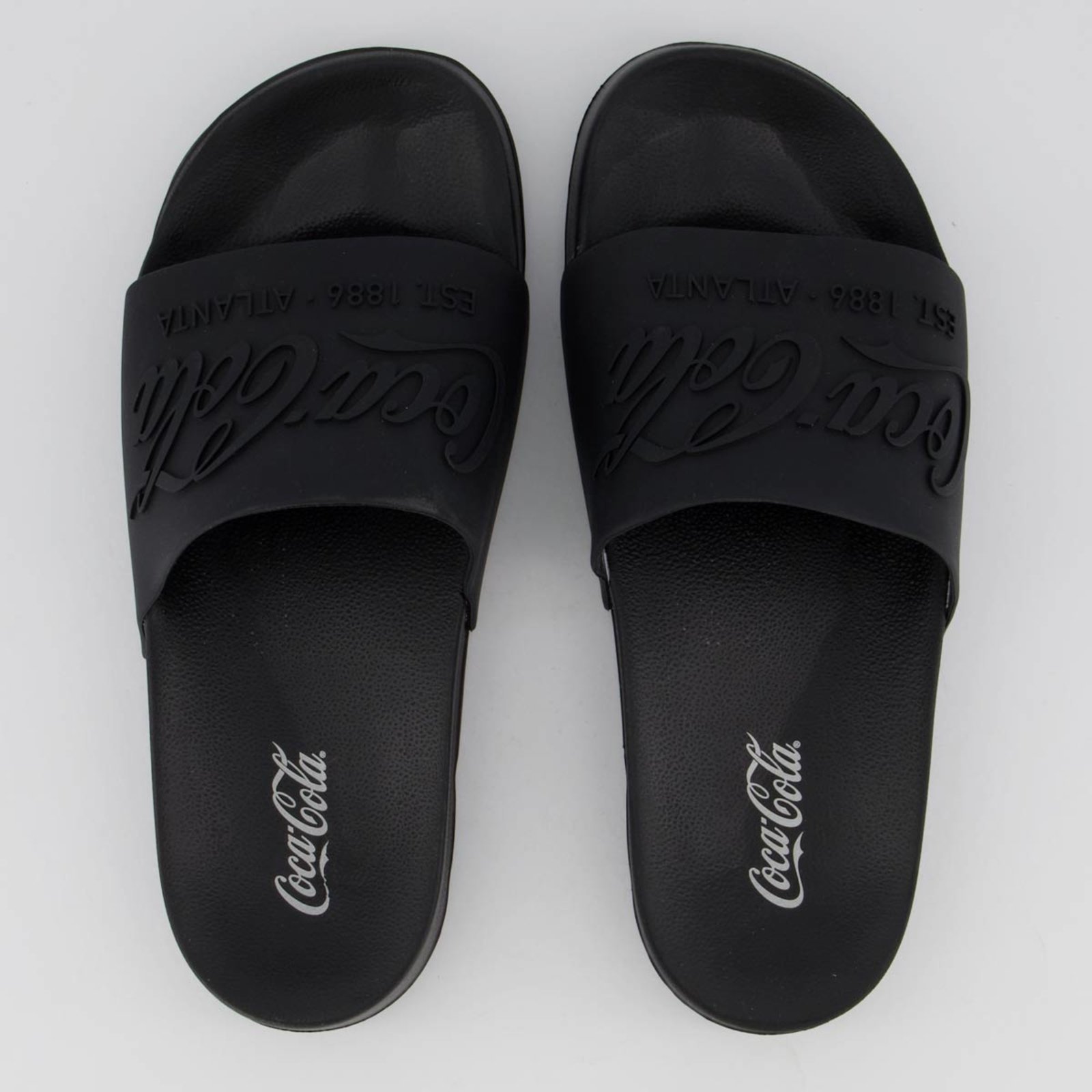 Chinelo Coca Cola Slide Coke Bold Preto