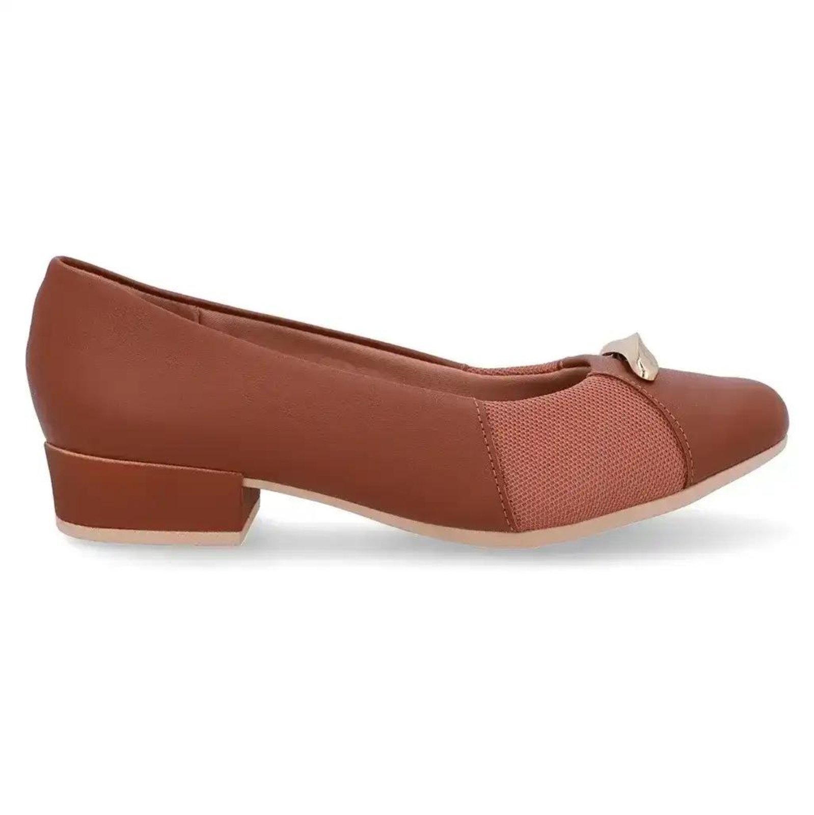 Vista 3 Sapatilha Usaflex Lateral Tecido Feminina marrom Usaflex marrom