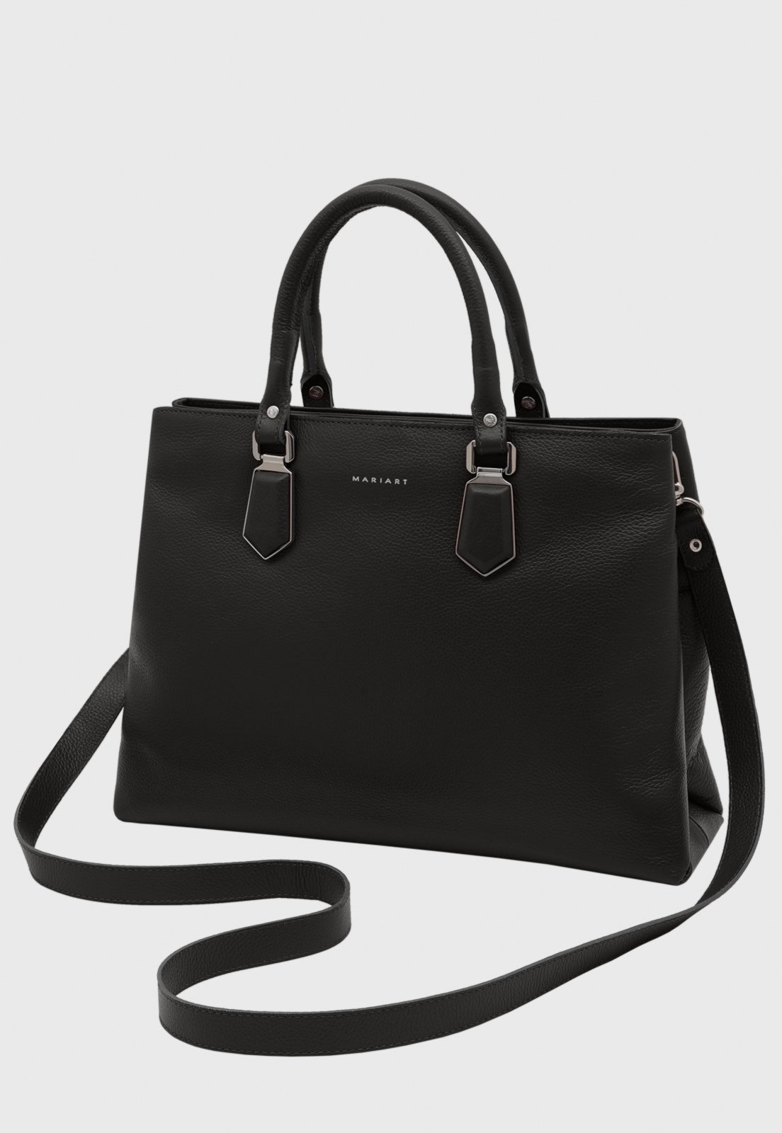 Bolsa Transversal Couro Mariart Açaí Preto