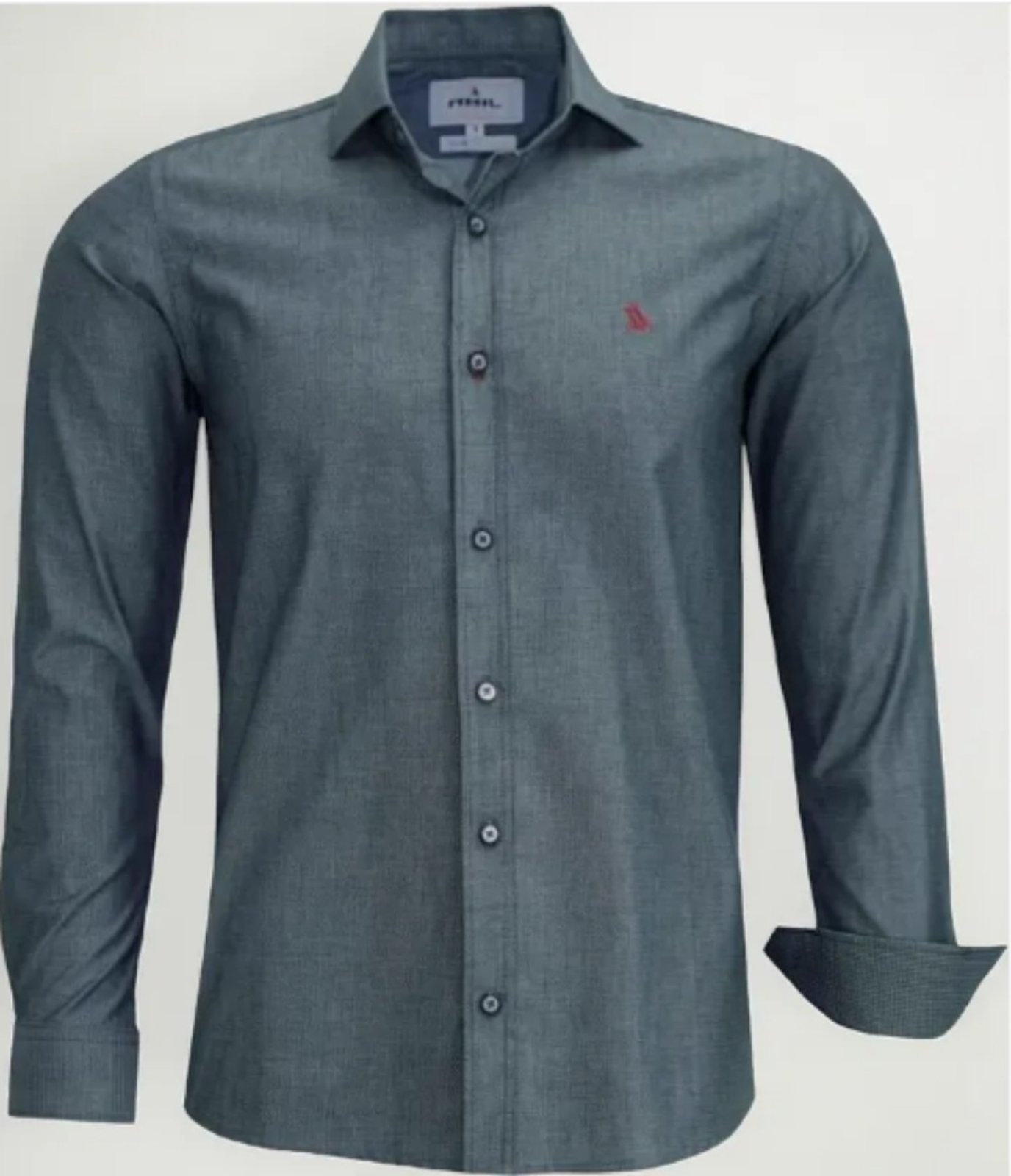 Camisa Social Amil Slim Looney Algodão Fio60 Macia Manga Longa Luxo Preto