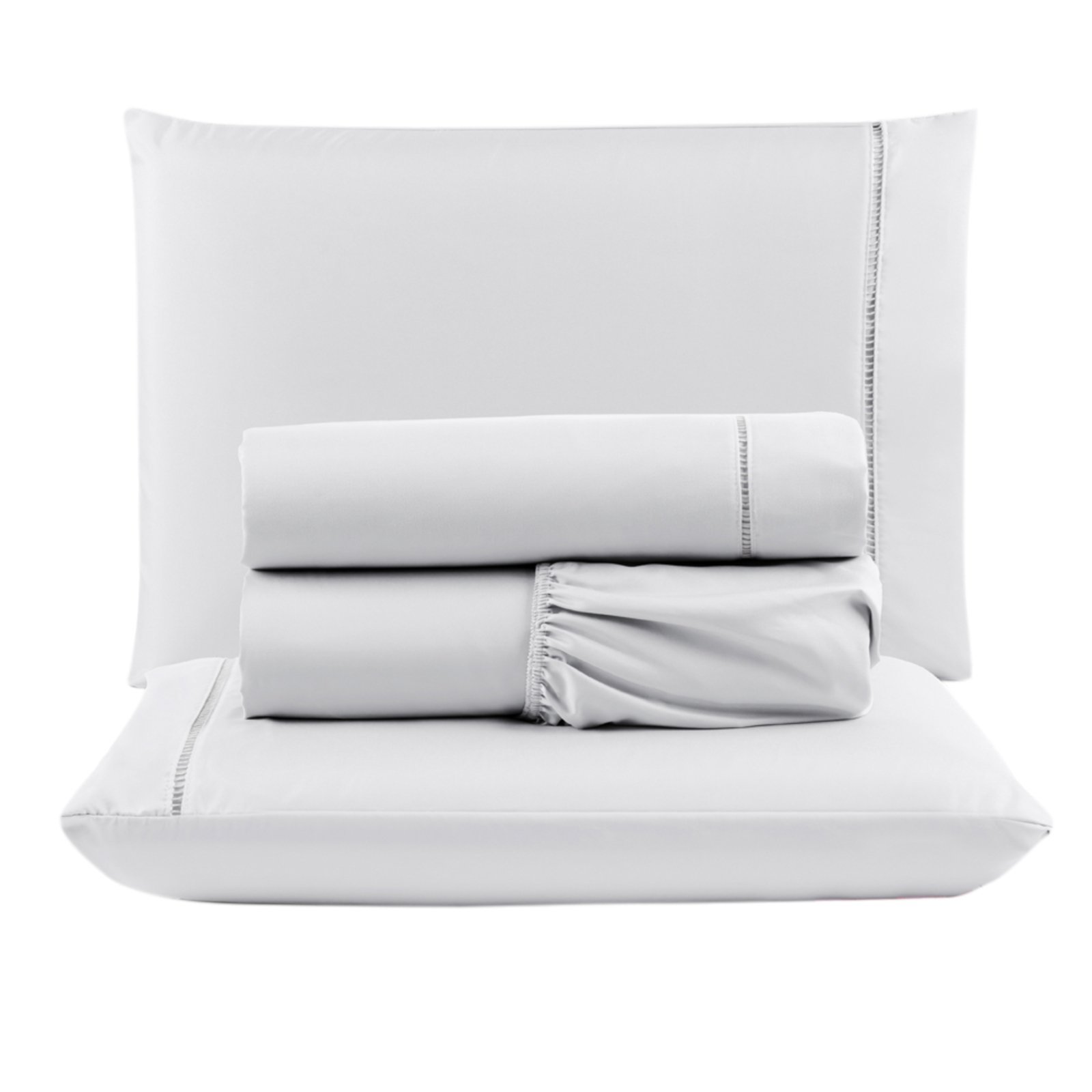 Jogo Cama Lençol Casa Scarpa Unique King Micro Percal 400 Fios Ponto Palito 4 Peças - Branco
