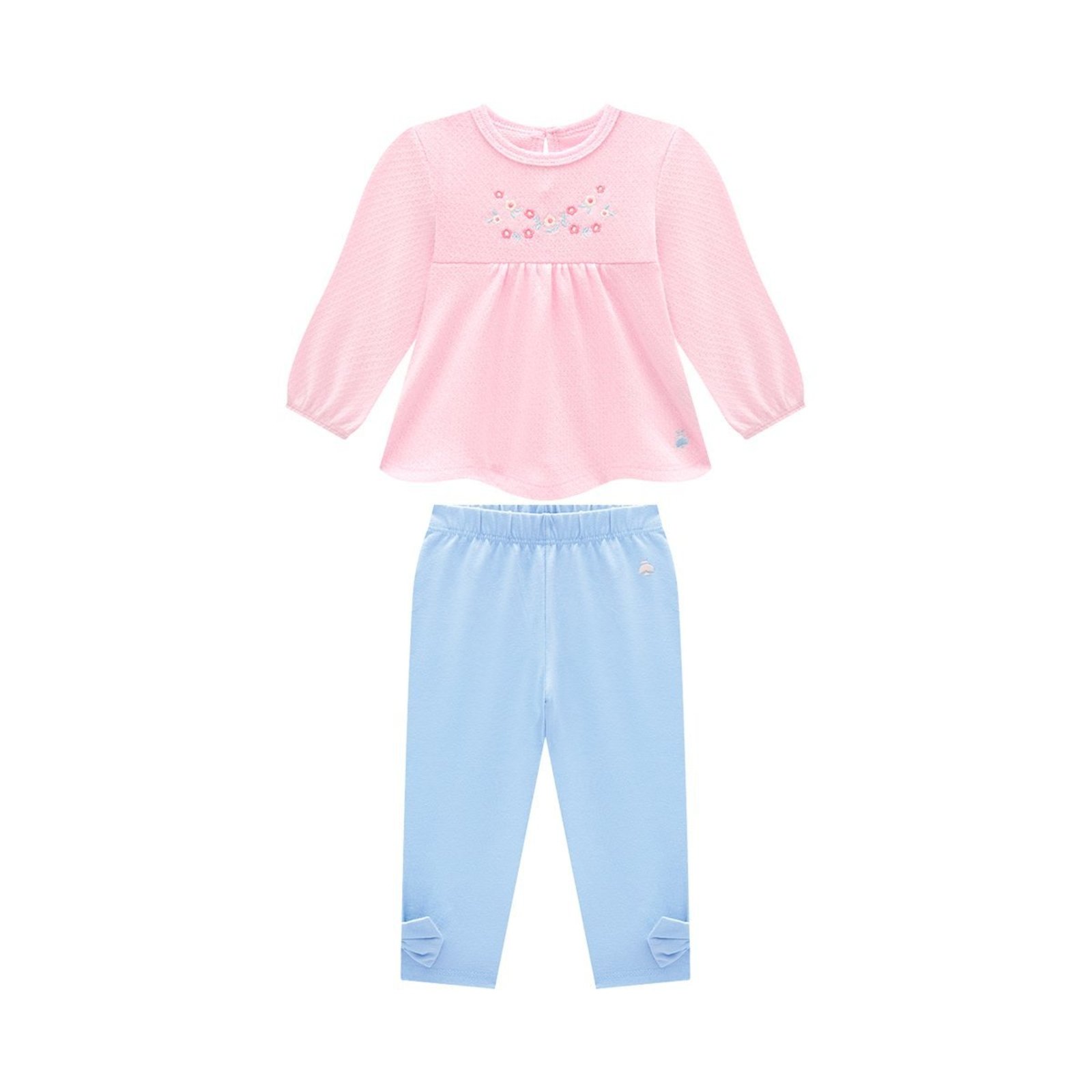 Infantil - Conjunto Menina Batinha e Legging em Cotton