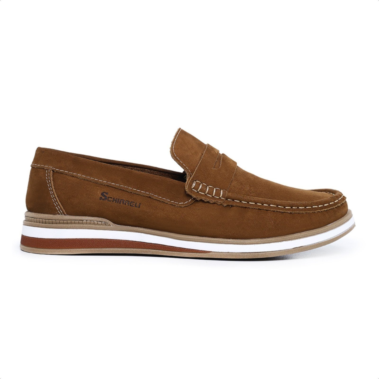 Mocassim Masculino De Couro Dockside Macio Moderno Casual Schiareli 2024 Rato