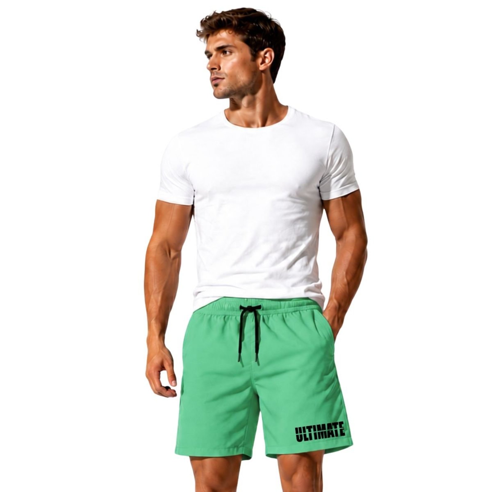 Short Masculino Tactel Leve Estampado Moda Praia com Bolsos