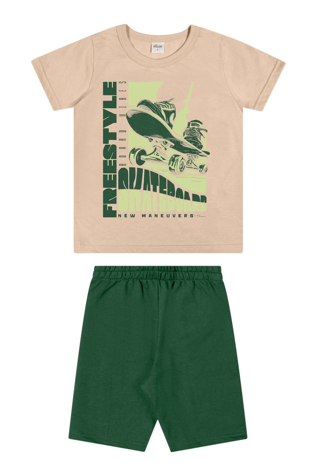 Infantil - Conjunto Menino Estampa Sports Elian Bege