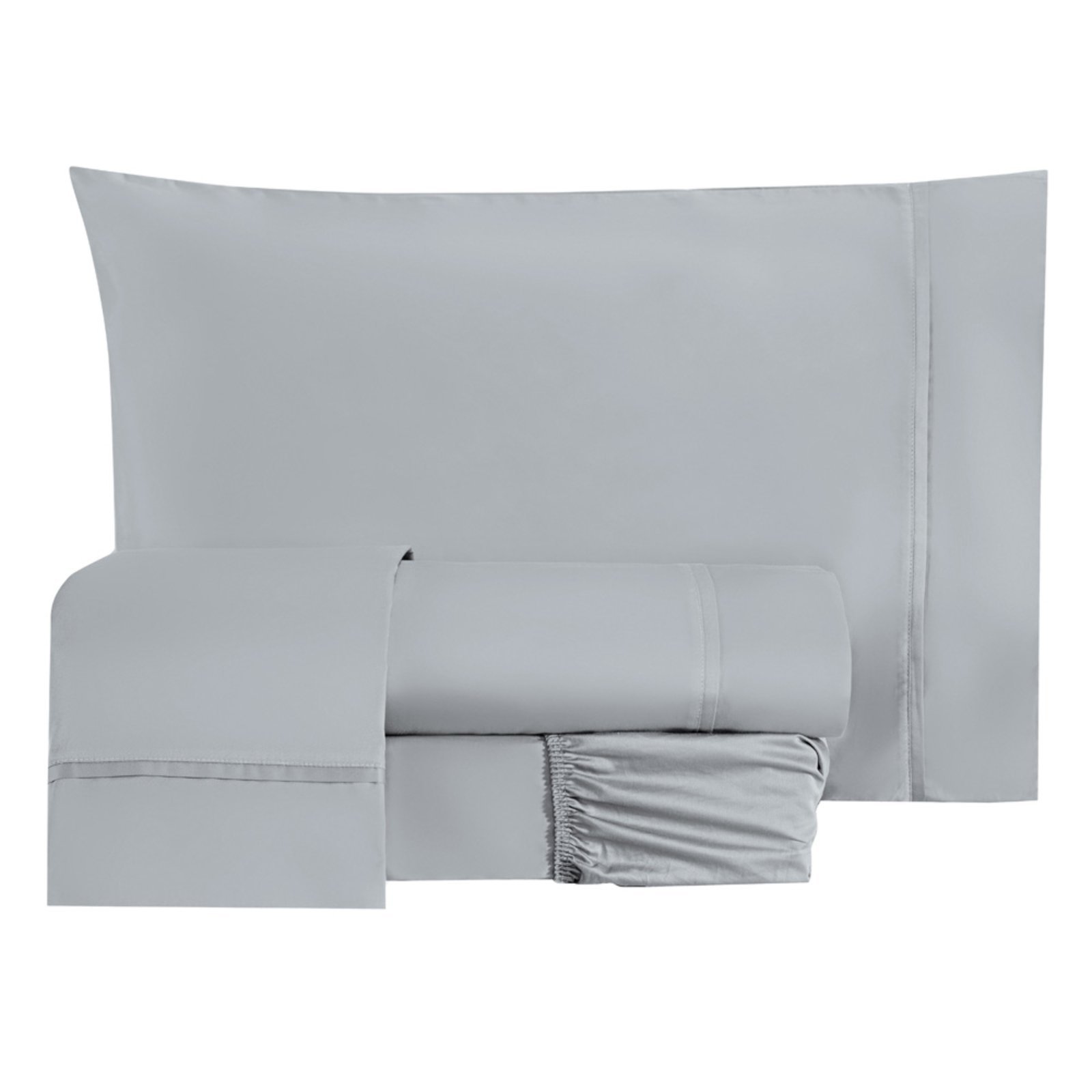 Jogo Cama Lençol Casa Scarpa Essencial Queen Micropercal 200 Fios 4 Peças - Cinza