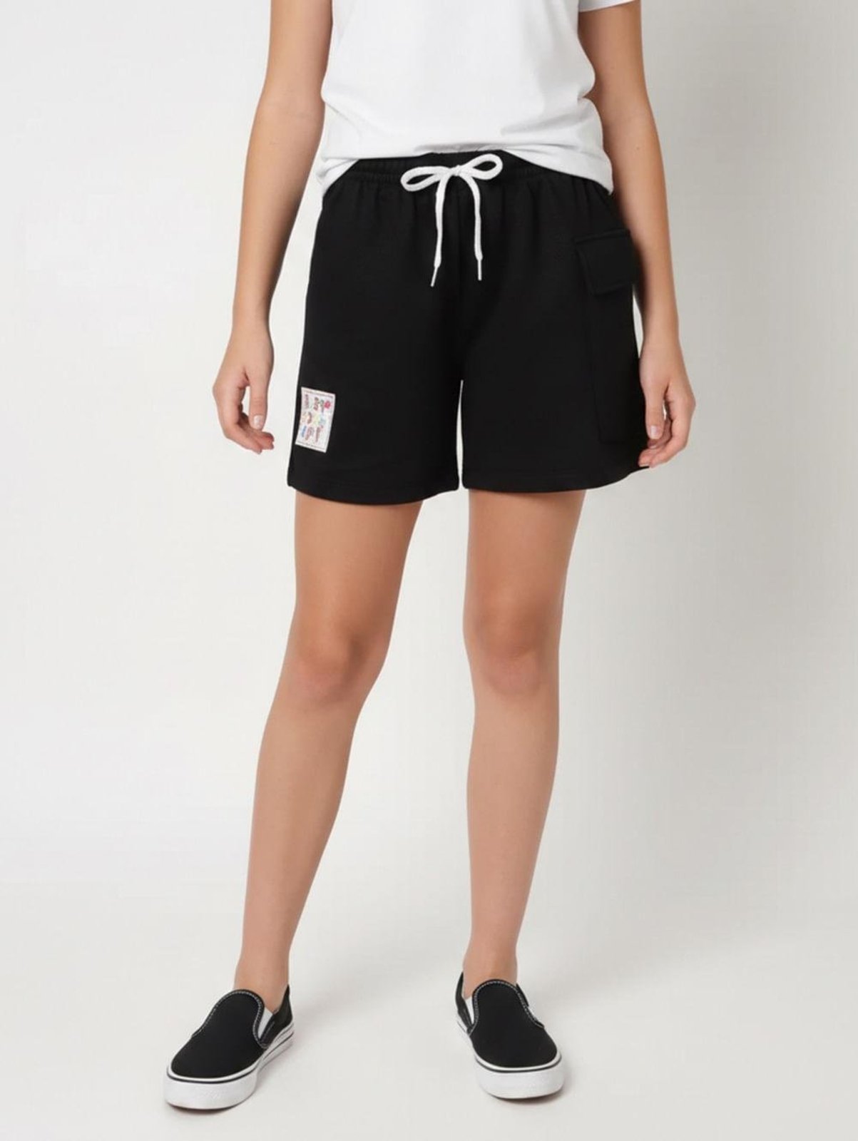 Infantil - Short Moletinho Juvenil Para Menina - PRETO