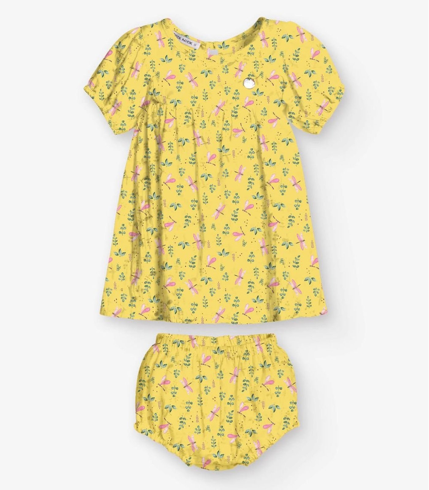 Infantil - Vestido com Calcinha Menina Trick Nick Amarelo