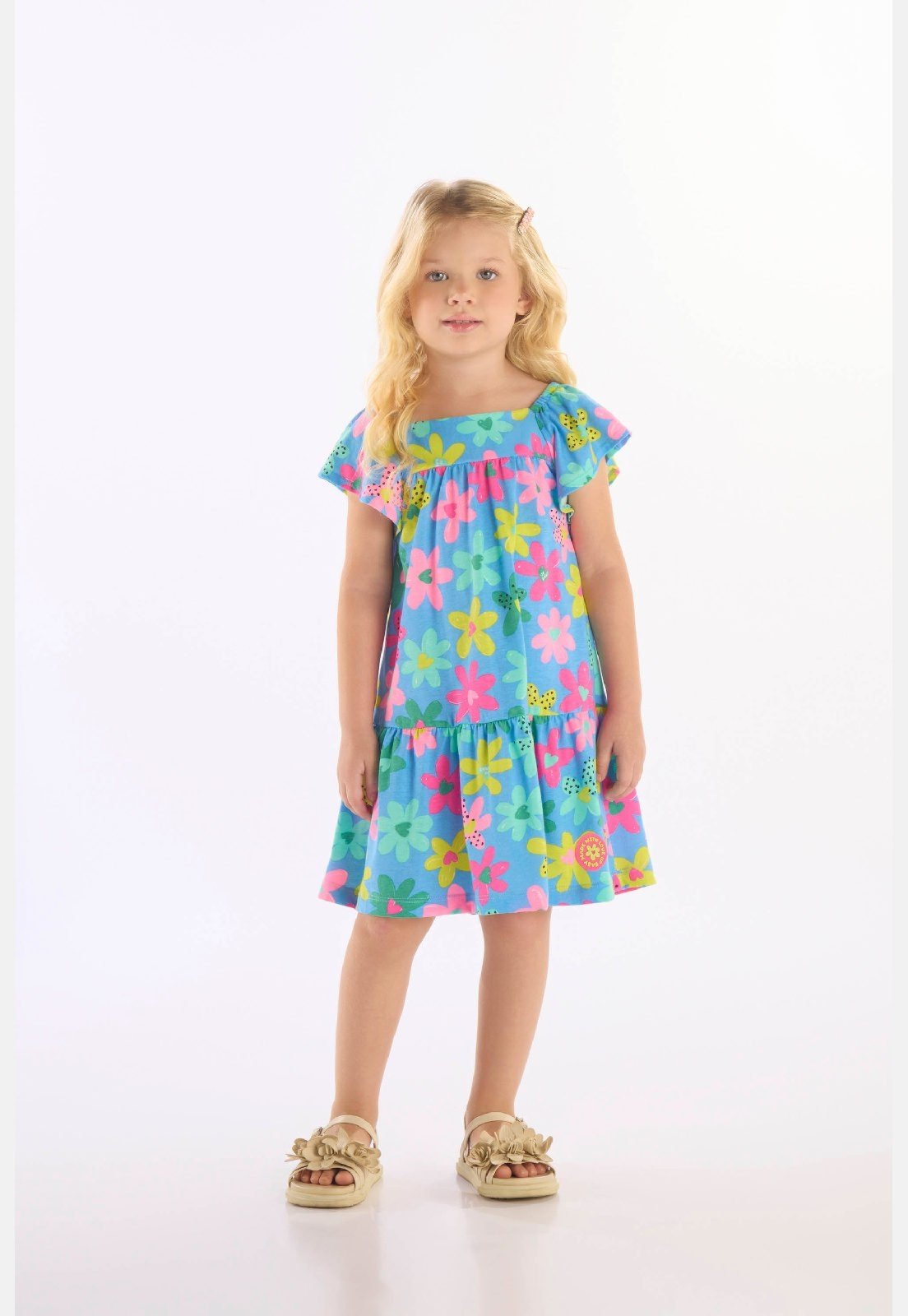 Infantil - Vestido em Algodão Up Baby Azul