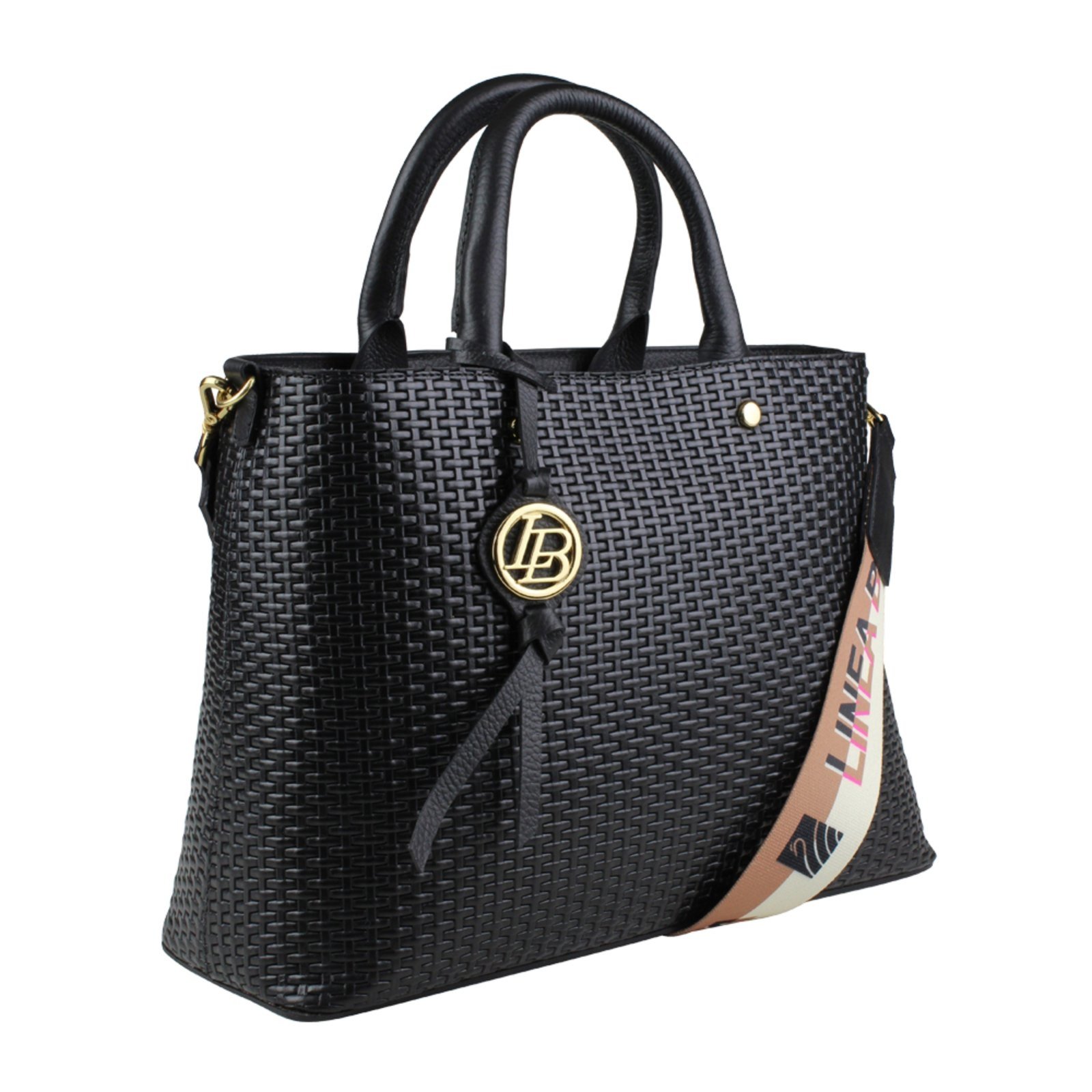 Bolsa feminina em couro Linea Bella 5213 Preto