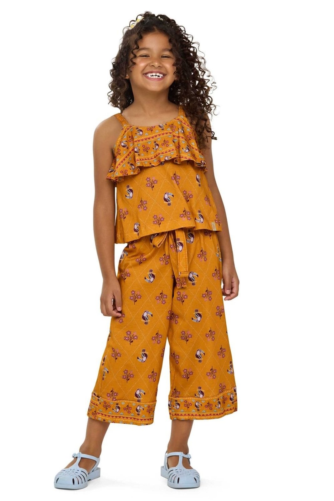 Infantil - Conjunto Cantarim Menina Pantacourt Elian Laranja